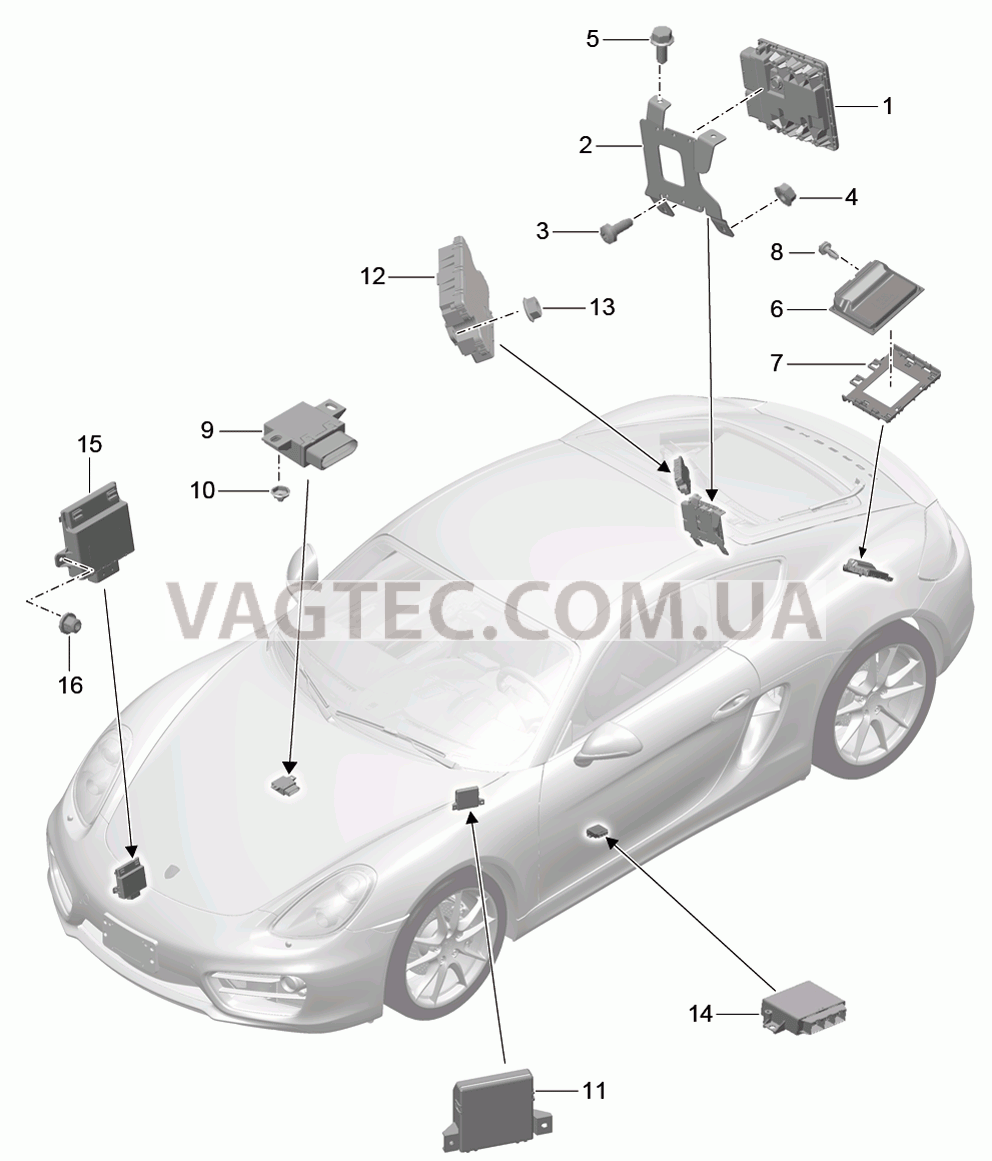 901-003 Блоки управления для PORSCHE Cayman 2014-2016USA