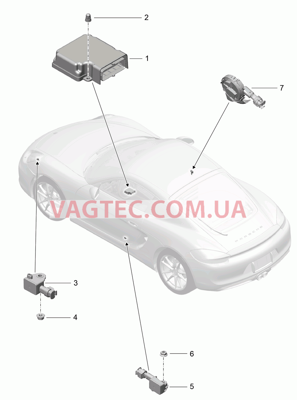 901-005 Блок управления, Датчик, Подушка безопасности для PORSCHE Cayman 2014-2016