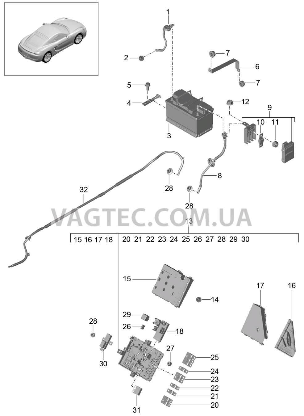 902-006 Источник питания, Распределительное устройство для PORSCHE Cayman 2014-2016