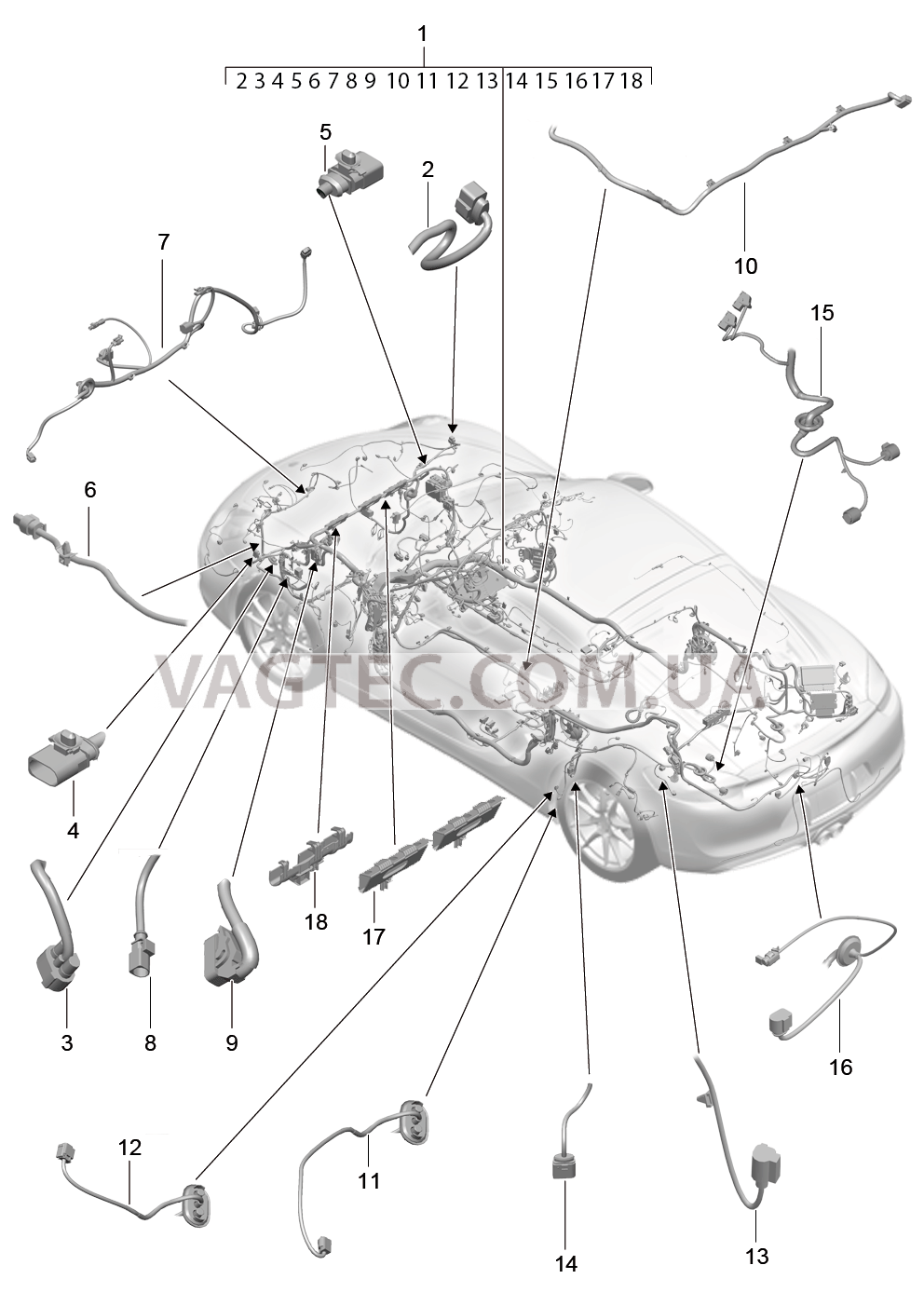 902-010 Жгуты проводов, Салон, и, Сегмент детали для PORSCHE Cayman 2014-2016USA