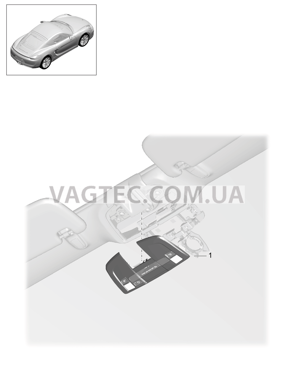 903-006 Консоль, Крыша для PORSCHE Cayman 2014-2016