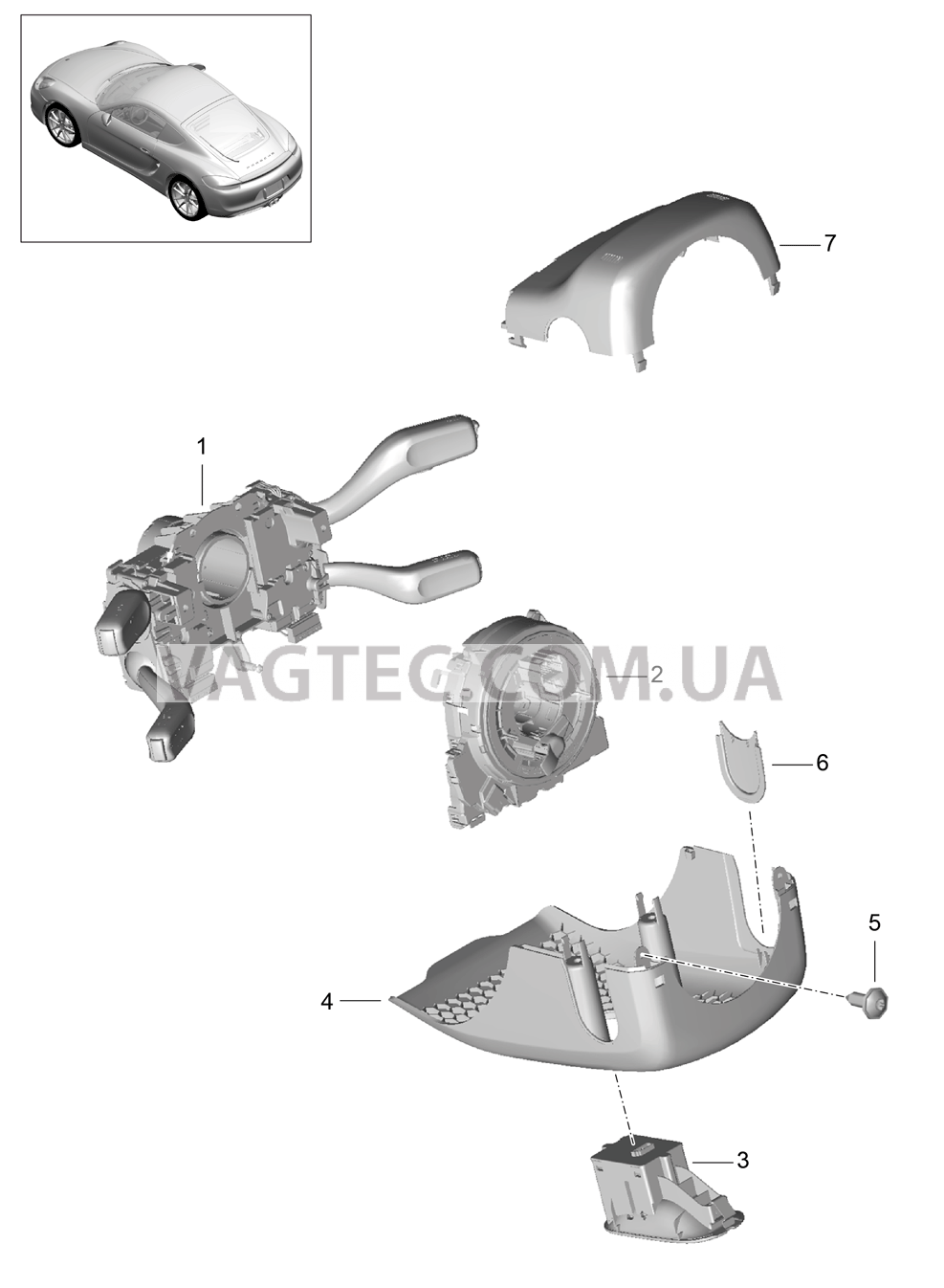 903-010 Подрулевой рычаг для PORSCHE Cayman 2014-2016