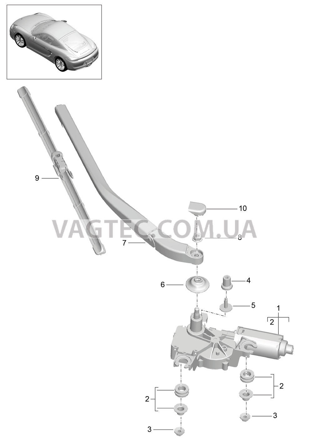 904-005 Задний стеклоочиститель
						
						I425 для PORSCHE Cayman 2014-2016USA