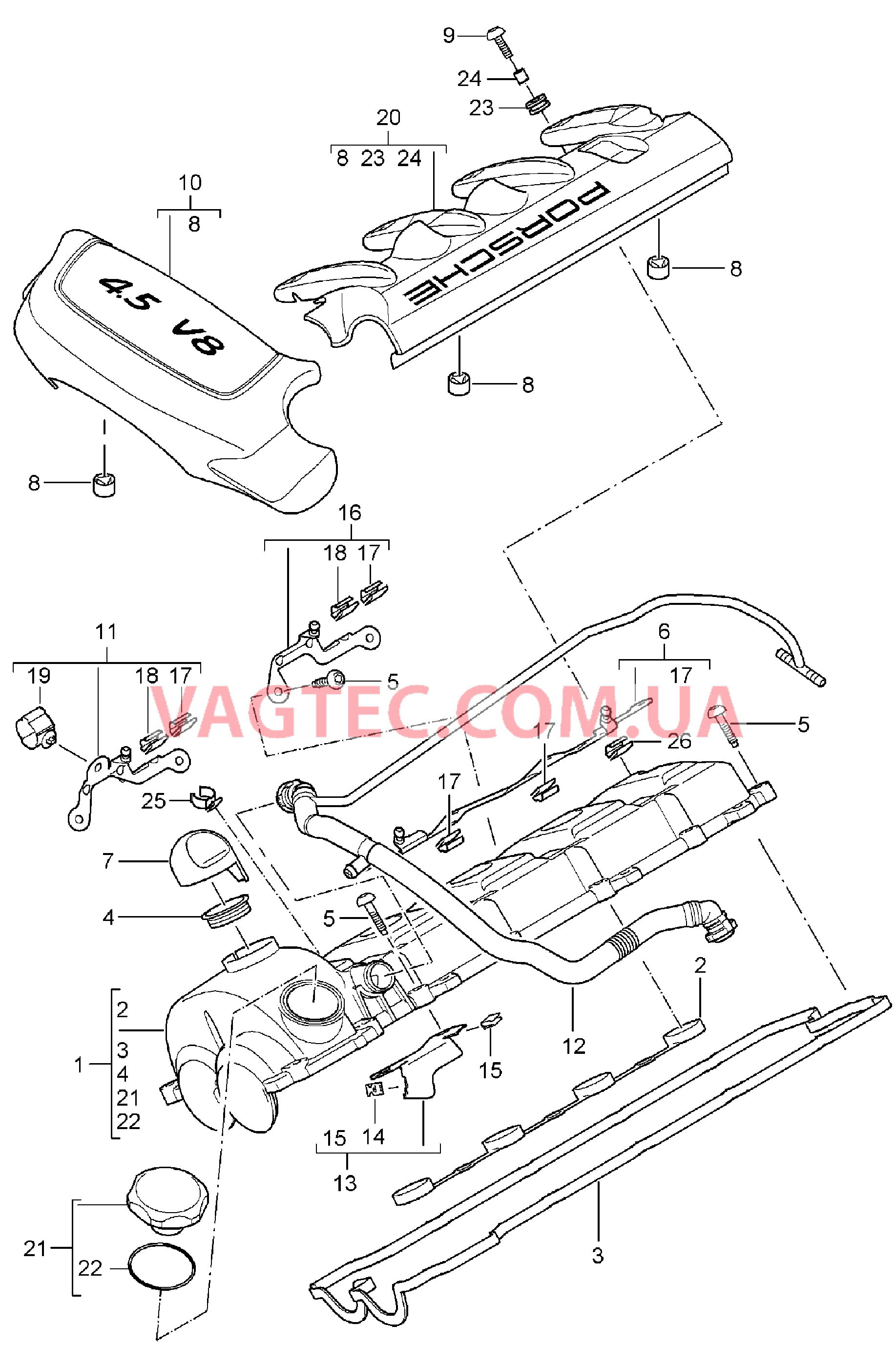 103-001 Клапанная крышка, Кожух двигателя, см.Техническая информация, Группа 1, NR.7 / 03
						
						M48.00/50 для PORSCHE Cayenne 2003-2006