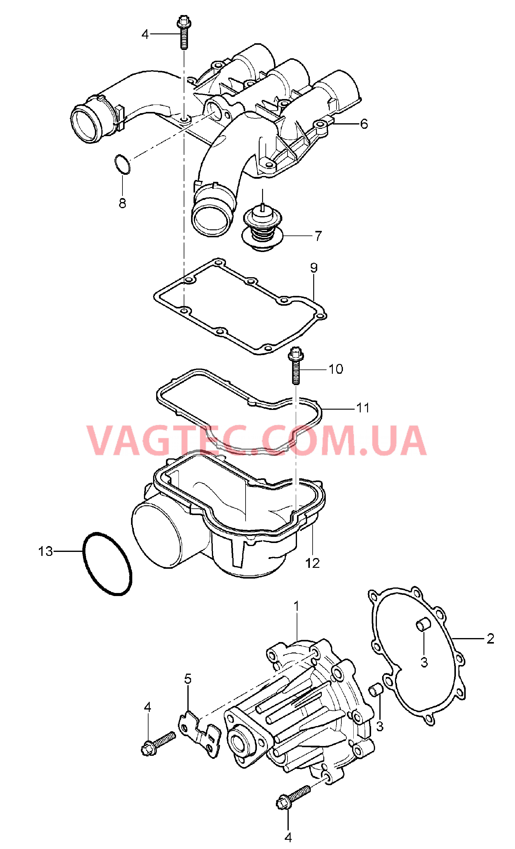 105-000 Водяной насос, Корпус термостата
						
						M48.00/50 для PORSCHE Cayenne 2003-2006USA