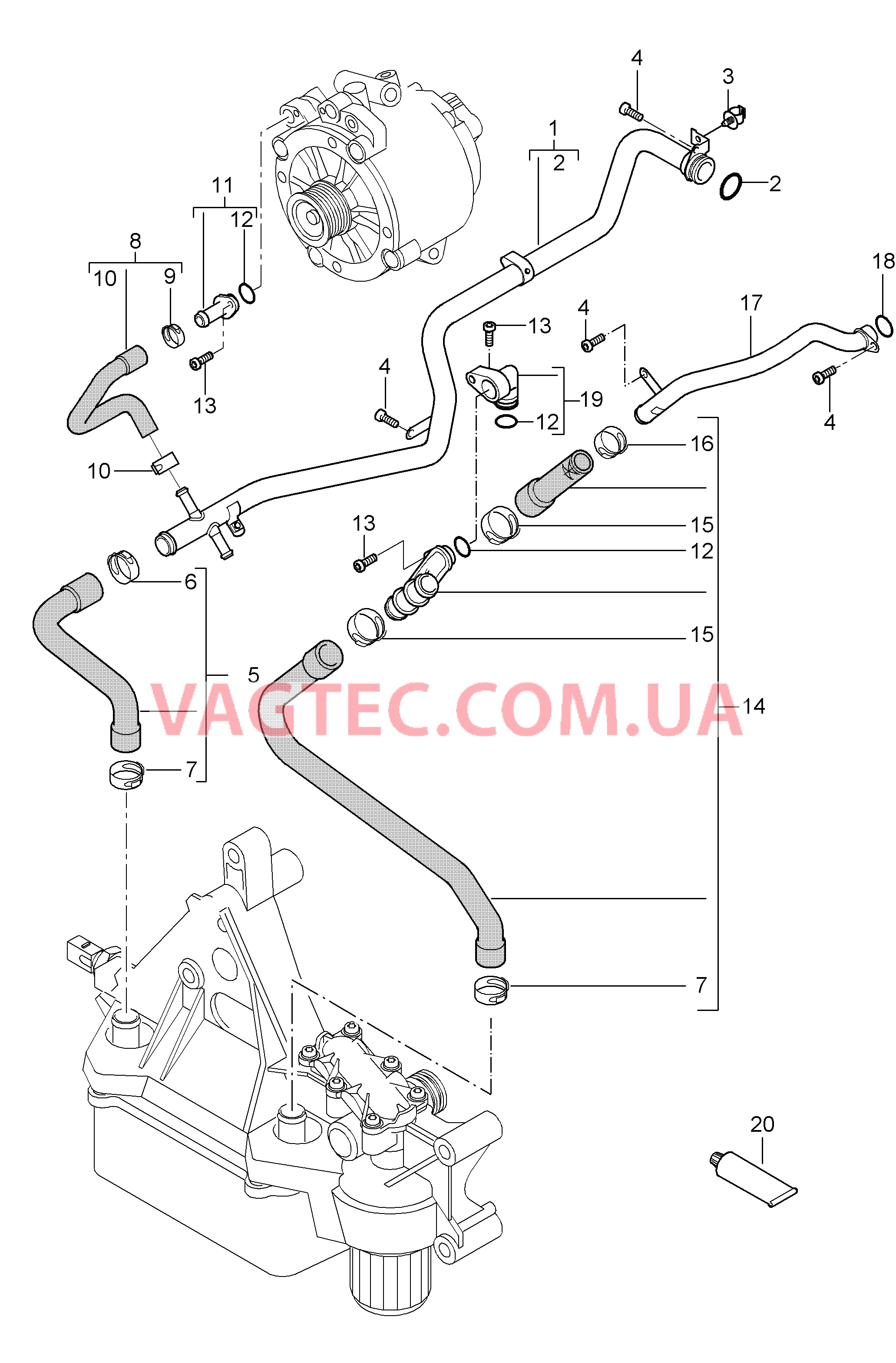 105-010 Водяное охлаждение 2
						
						M48.00/50 для PORSCHE Cayenne 2003-2006