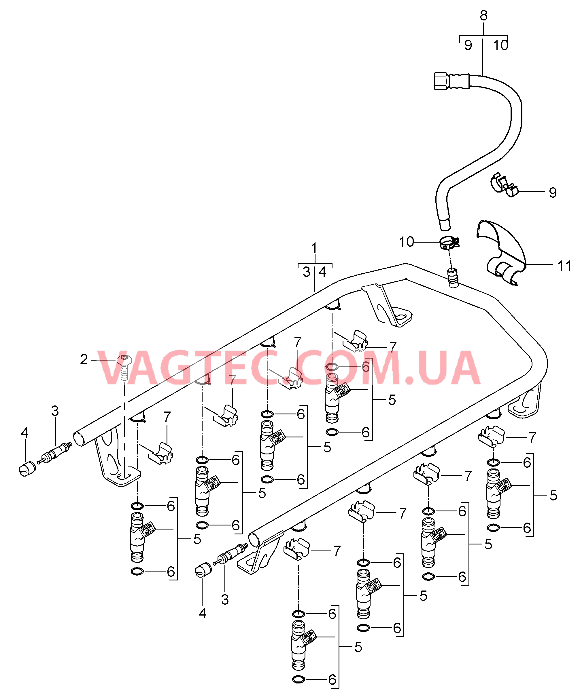 107-005 Топливная магистраль
						
						M48.00/50 для PORSCHE Cayenne 2003-2006