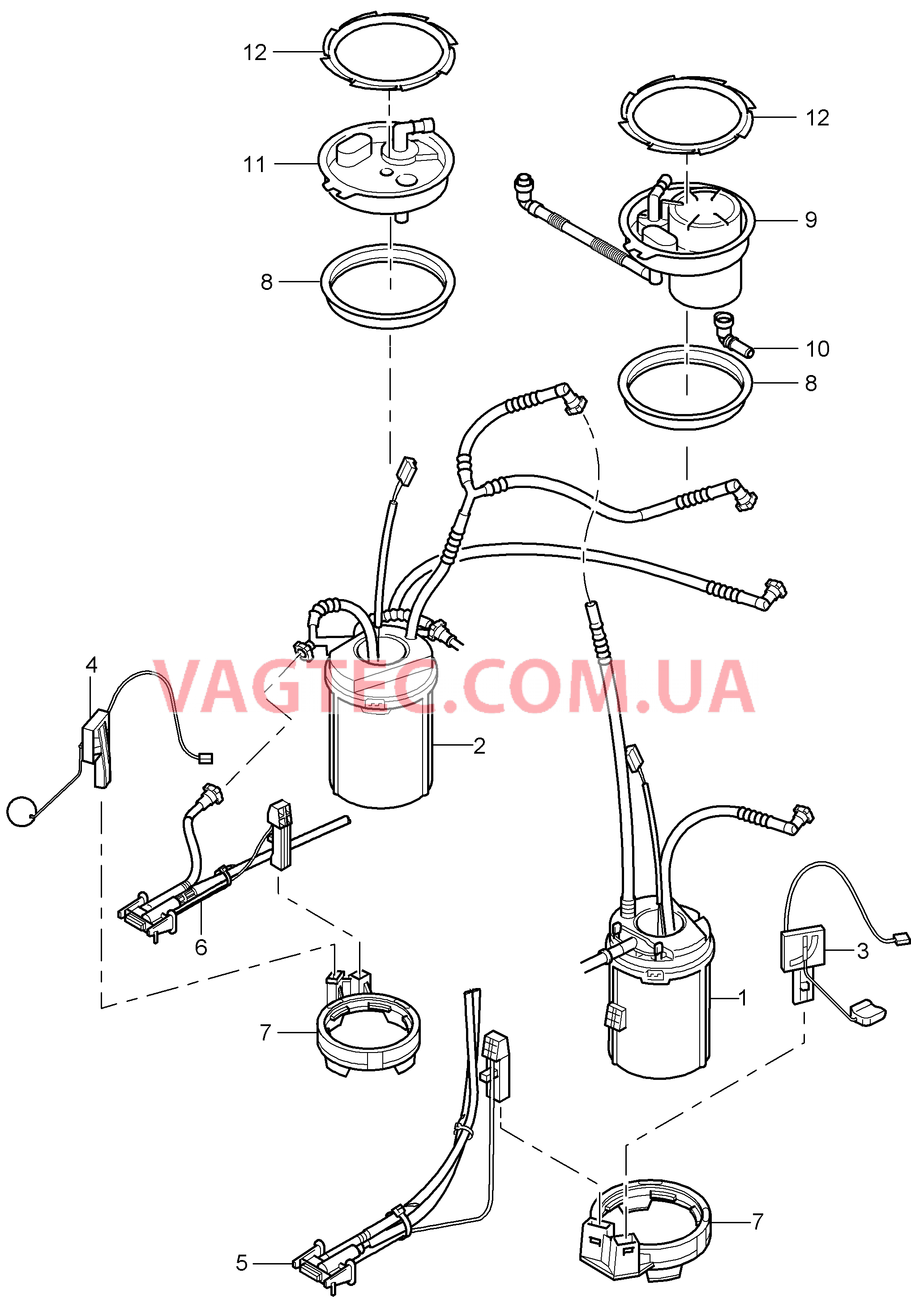 201-002 Топливный резервуар, Топливный насос, Эжекционный насос для PORSCHE Cayenne 2003-2006