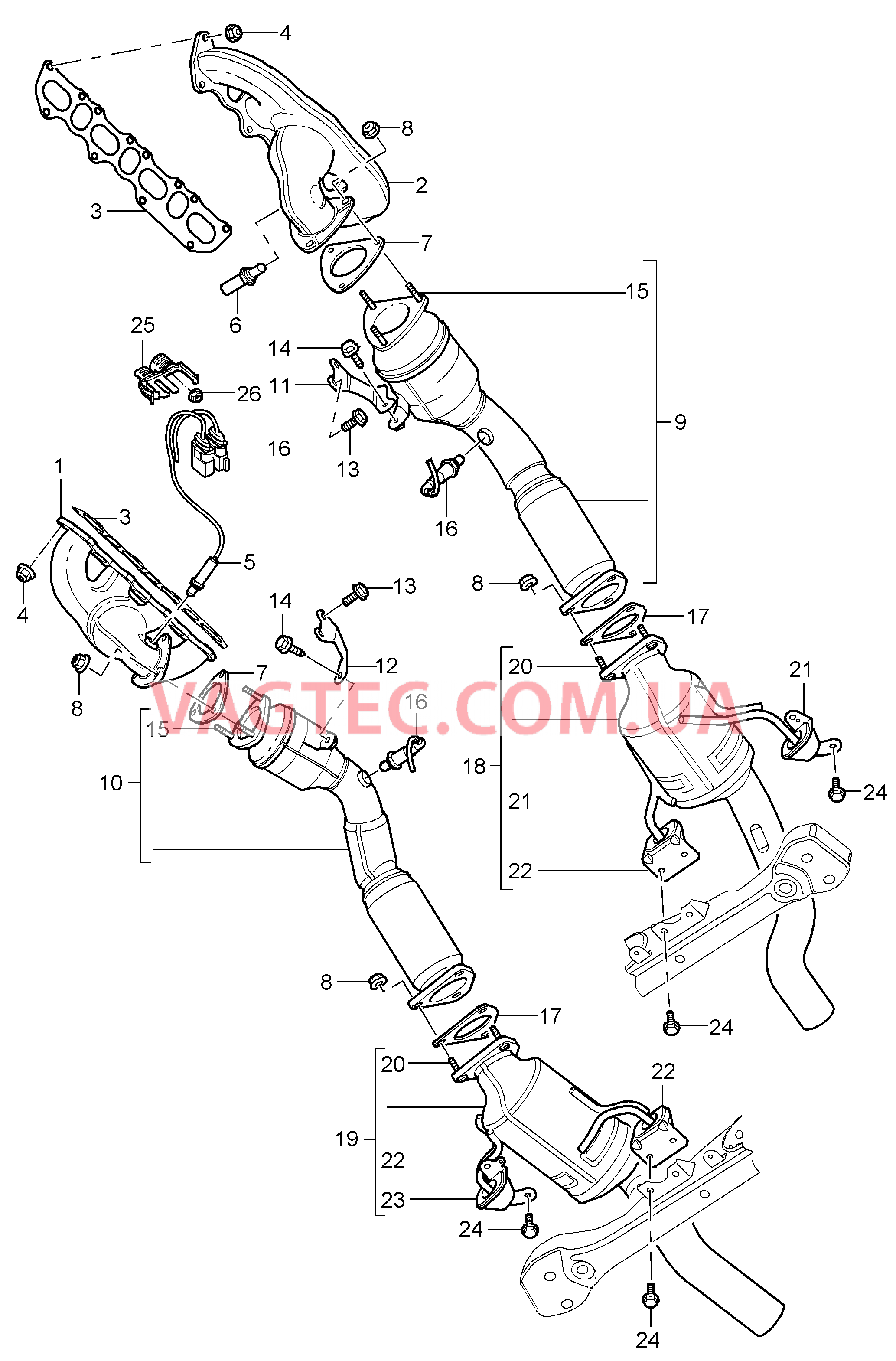 202-000 Выпускная система, Выпускной коллектор, Катализатор
						
						IT91 для PORSCHE Cayenne 2003-2006USA