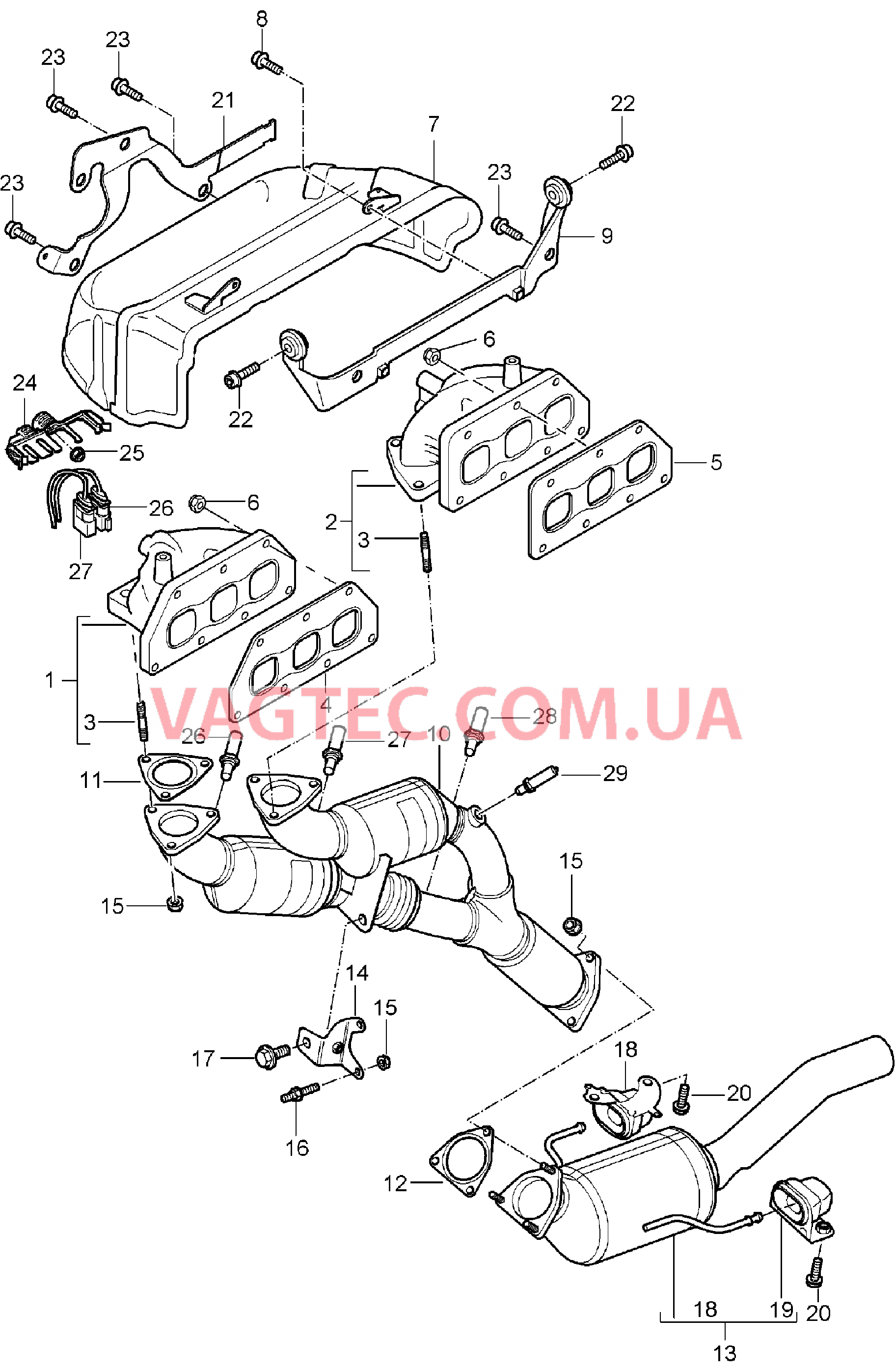 202-007 Выпускная система, Выпускной коллектор, Катализатор
						
						IT31 для PORSCHE Cayenne 2003-2006