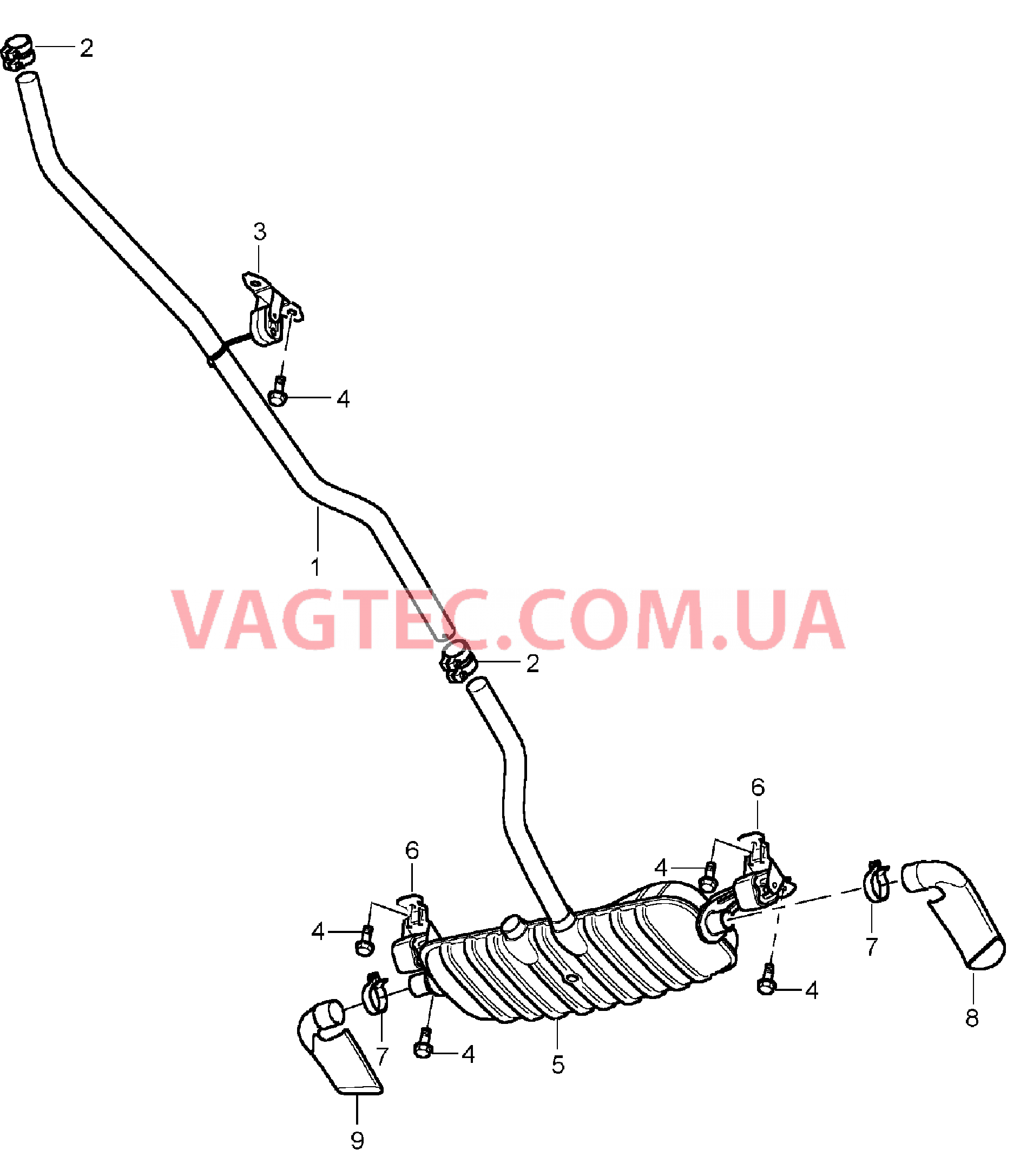 202-012 Выпускная система, Предварительный глушитель, Основной глушитель, Выпускная труба
						
						ID9J для PORSCHE Cayenne 2003-2006