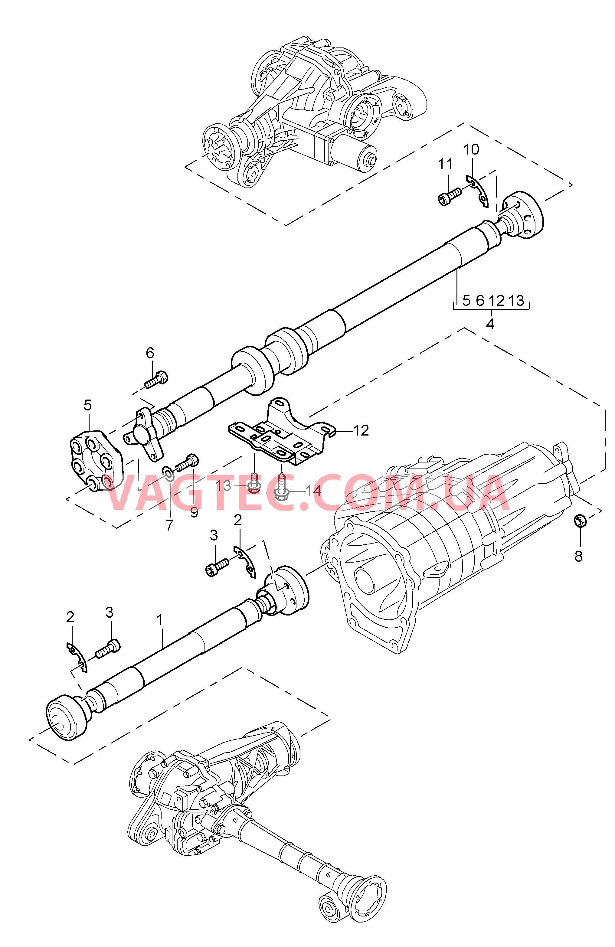 305-020 Карданный вал для PORSCHE Cayenne 2003-2006USA