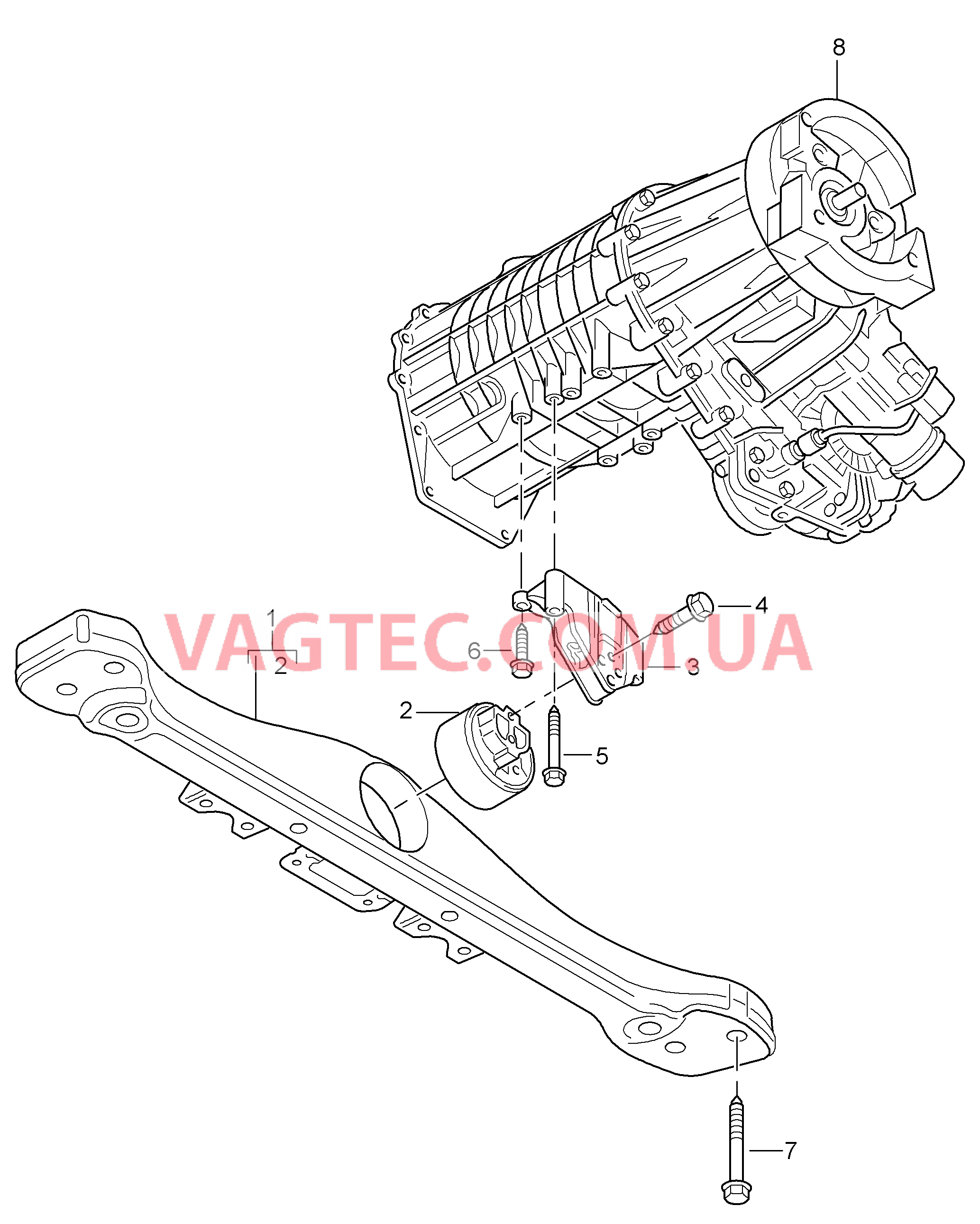 307-000 Раздаточная коробка, Подвеска коробки передач для PORSCHE Cayenne 2003-2006