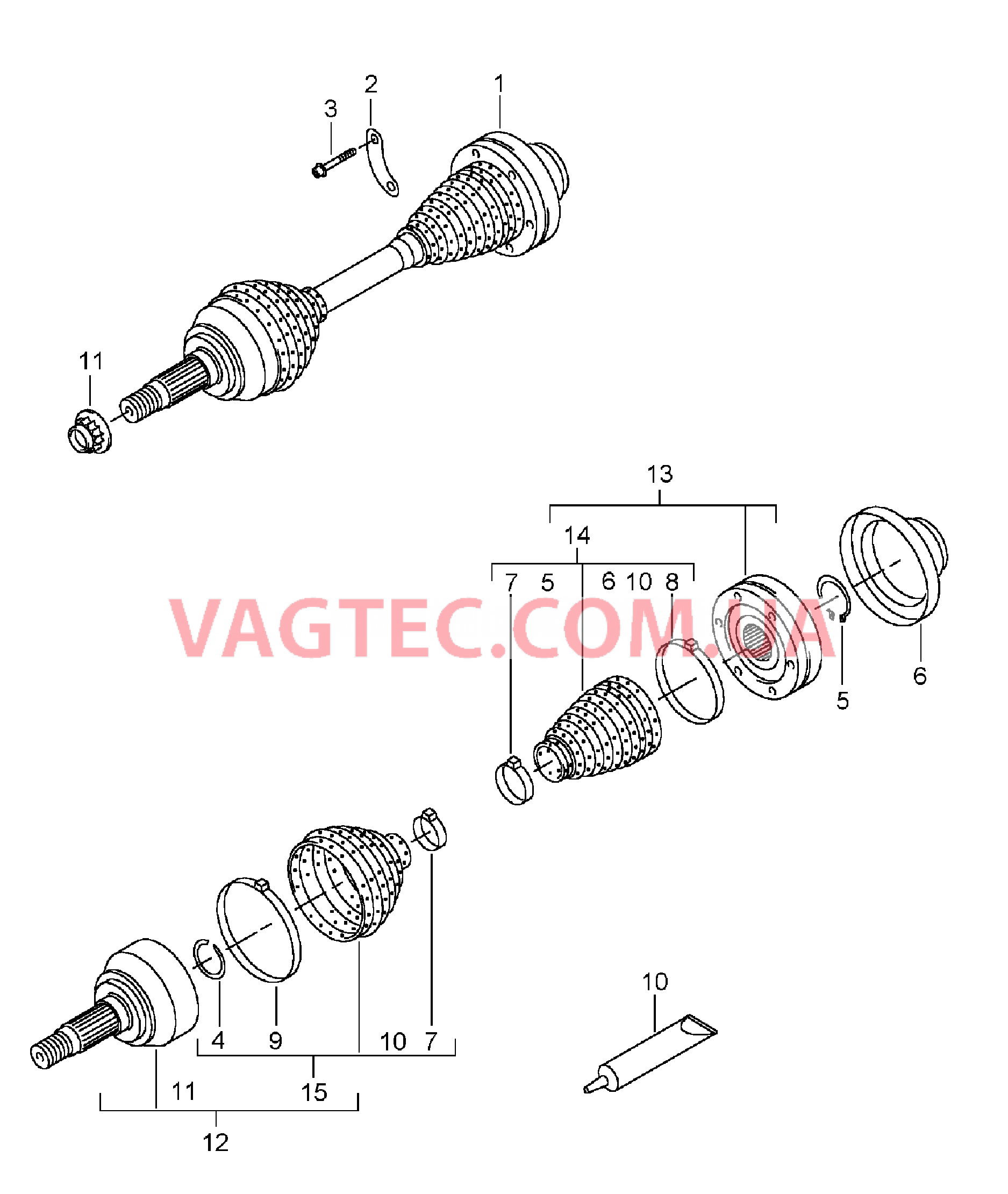 401-010 Шарнирный вал, см. экспресс-информация:, 14/08 для PORSCHE Cayenne 2003-2006