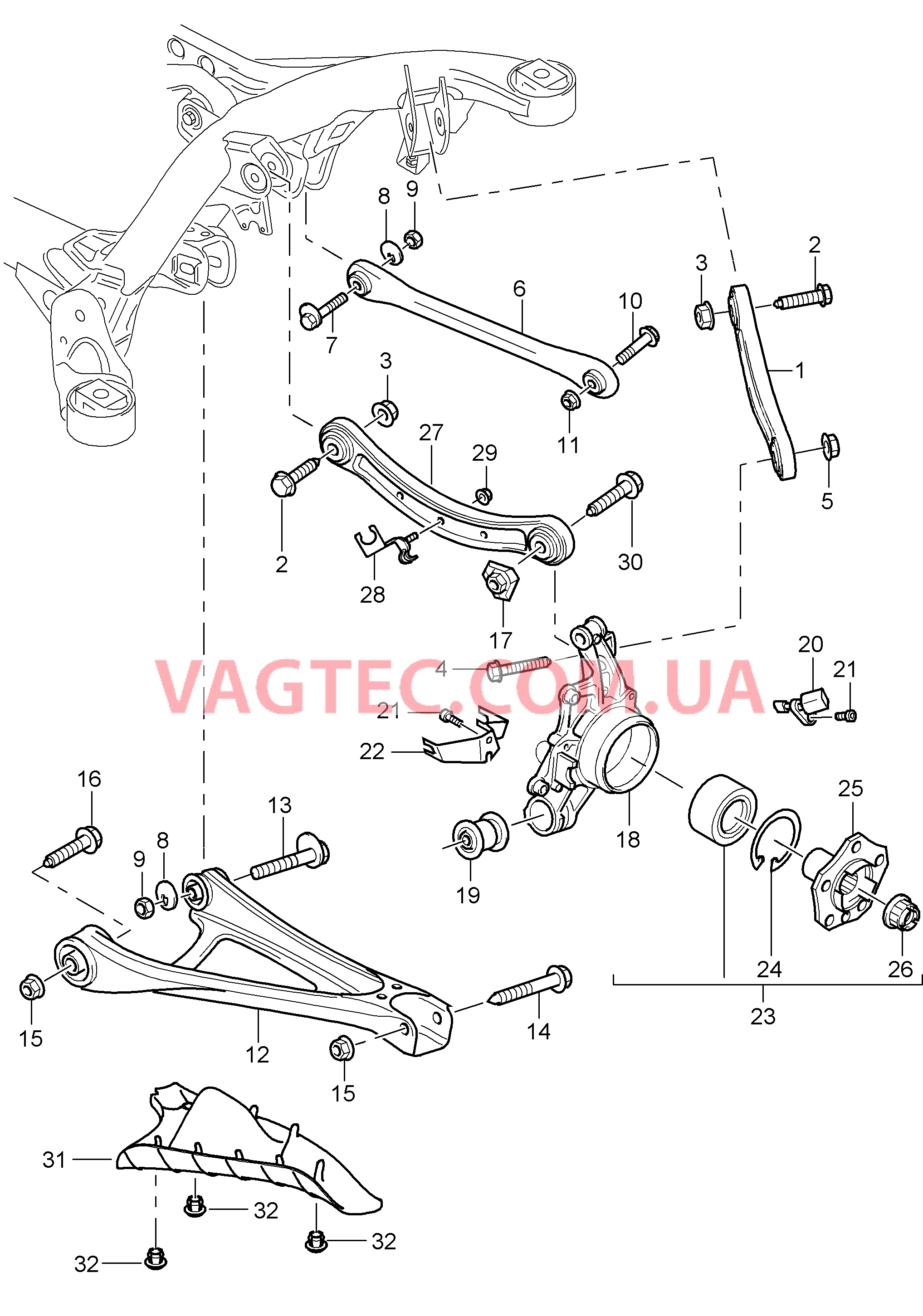 501-000 Задняя ось, Корпус подшипника ступицы, Поперечный рычаг, Рулевая тяга, Ступица, Защита от камней для PORSCHE Cayenne 2003-2006