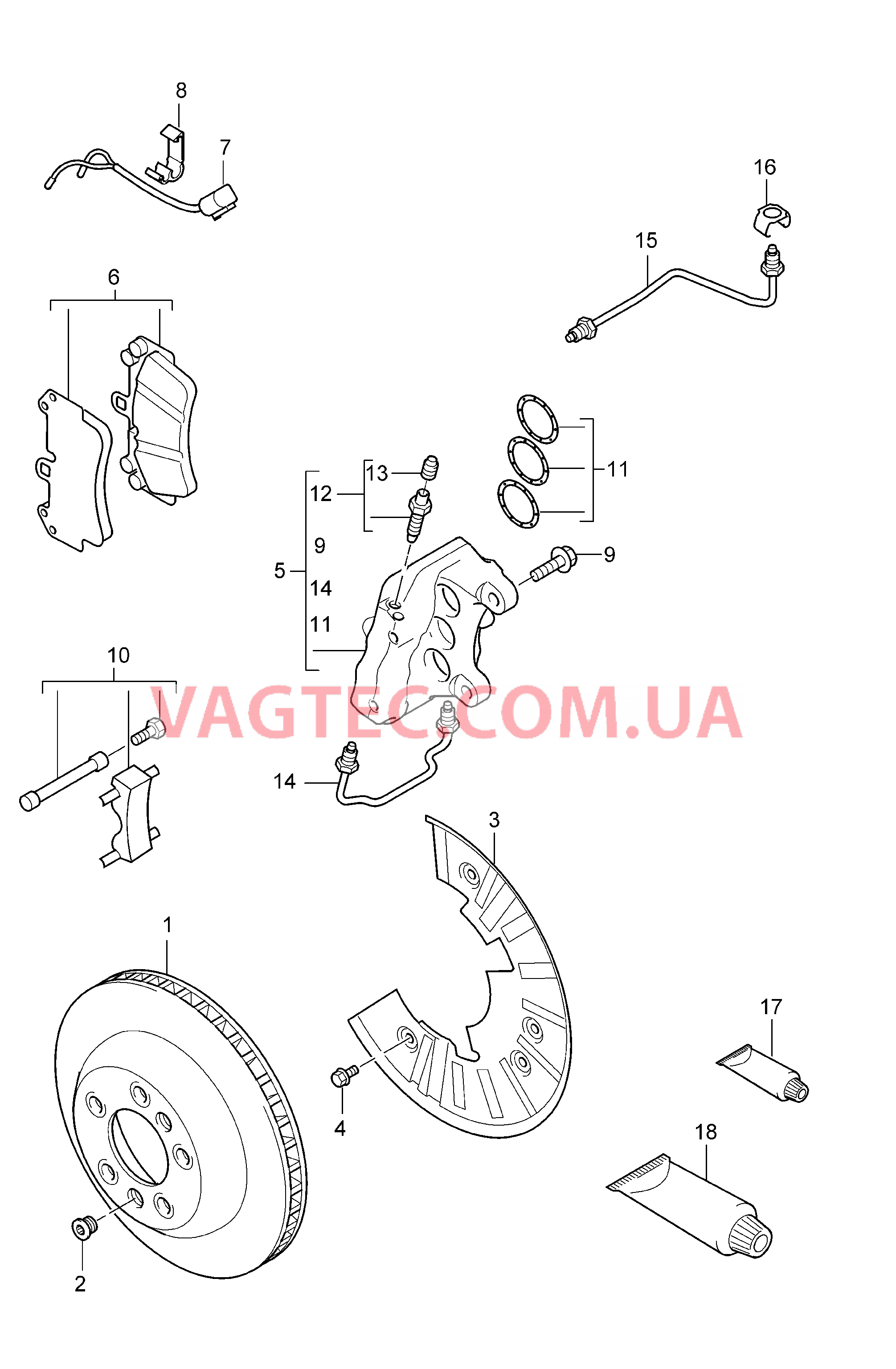 602-000 Дисковой тормоз, Передняя ось для PORSCHE Cayenne 2003-2006