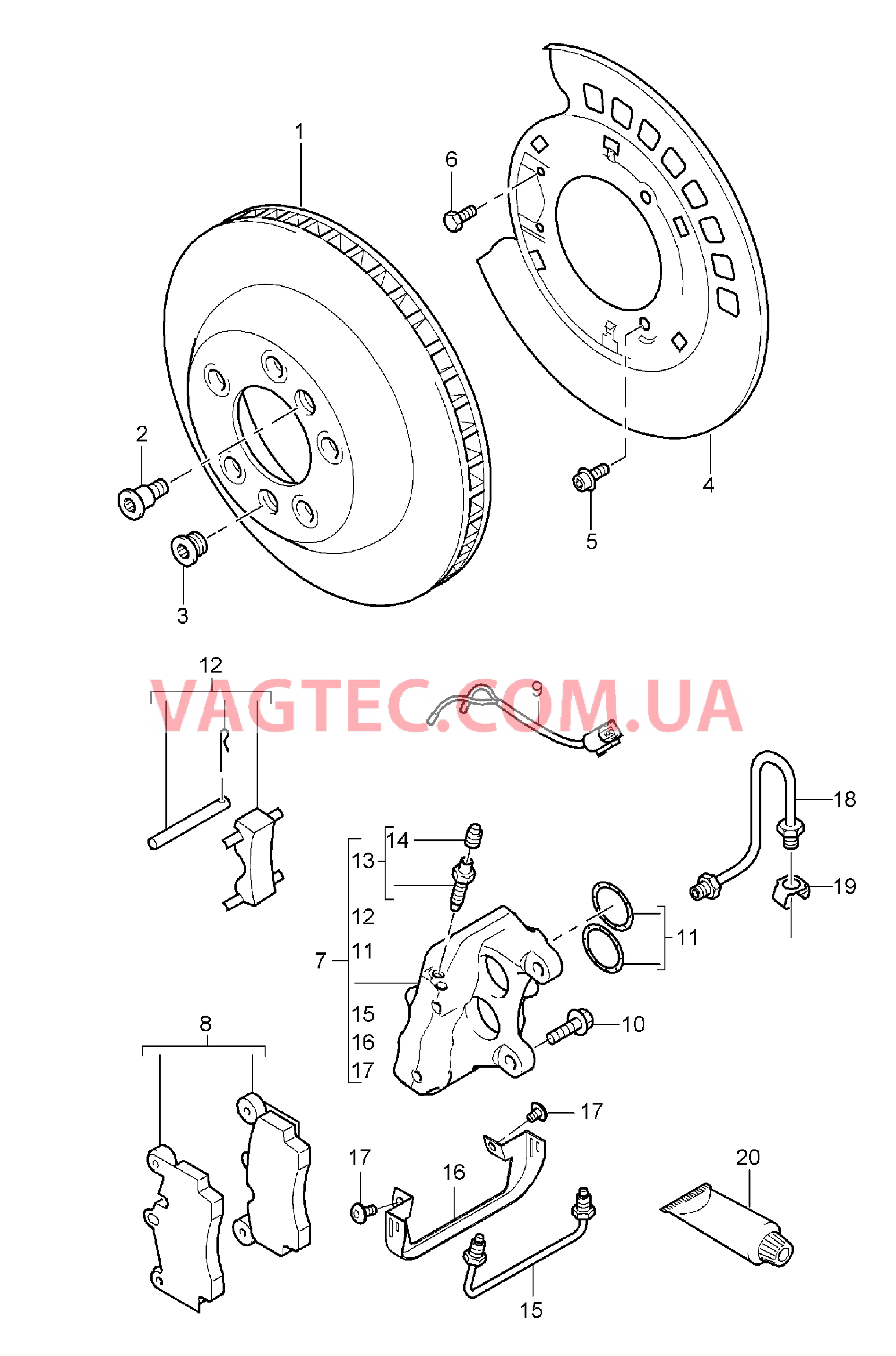 603-000 Дисковой тормоз, Задняя ось для PORSCHE Cayenne 2003-2006