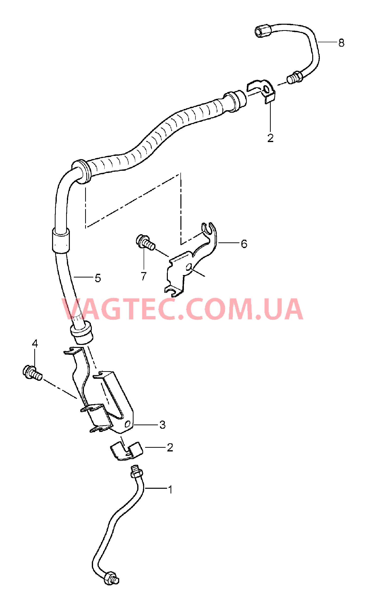 604-010 Тормозные магистрали, Передняя ось для PORSCHE Cayenne 2003-2006USA