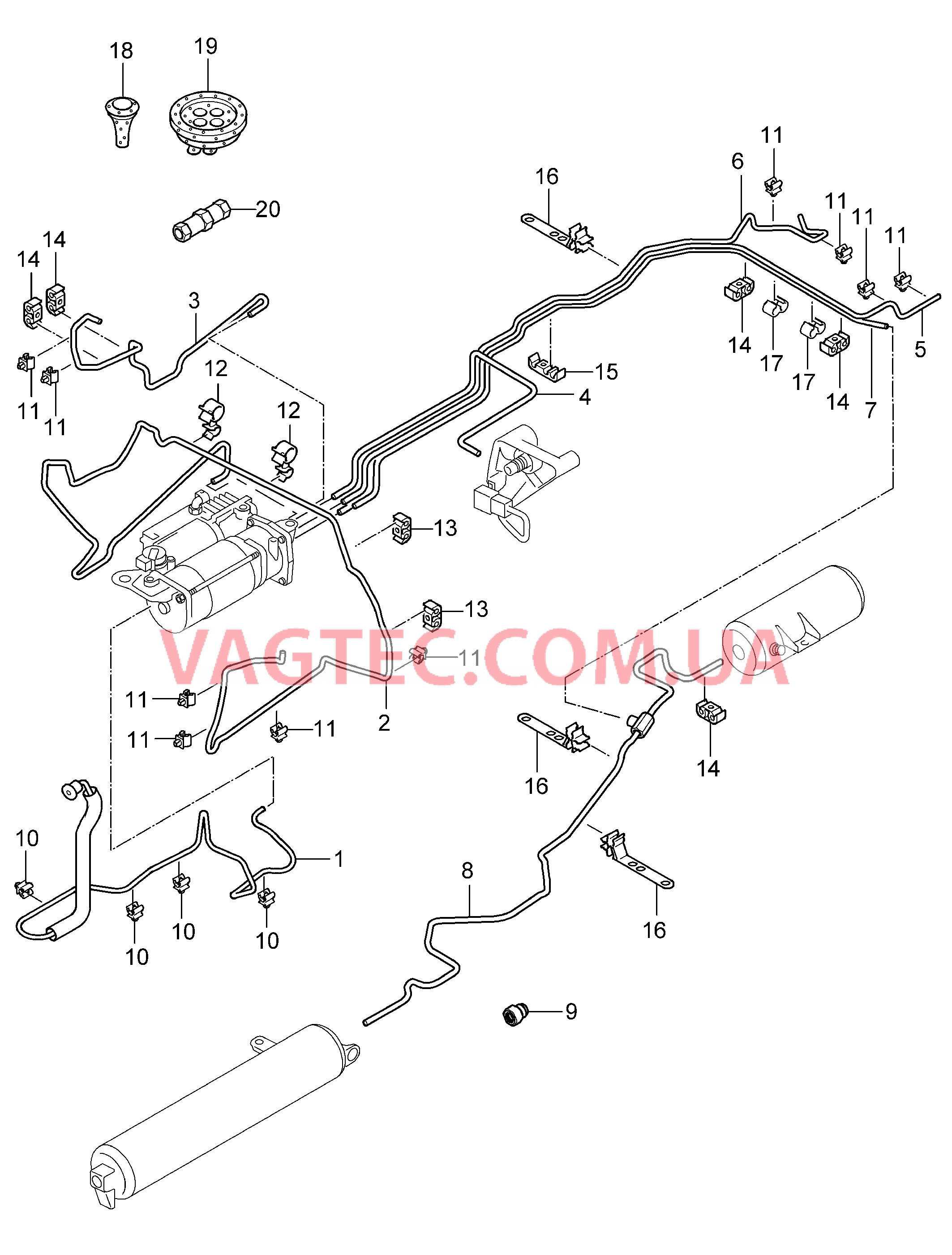 606-005 Регулир. высоты кузова, Линии
						
						I1BK для PORSCHE Cayenne 2003-2006USA