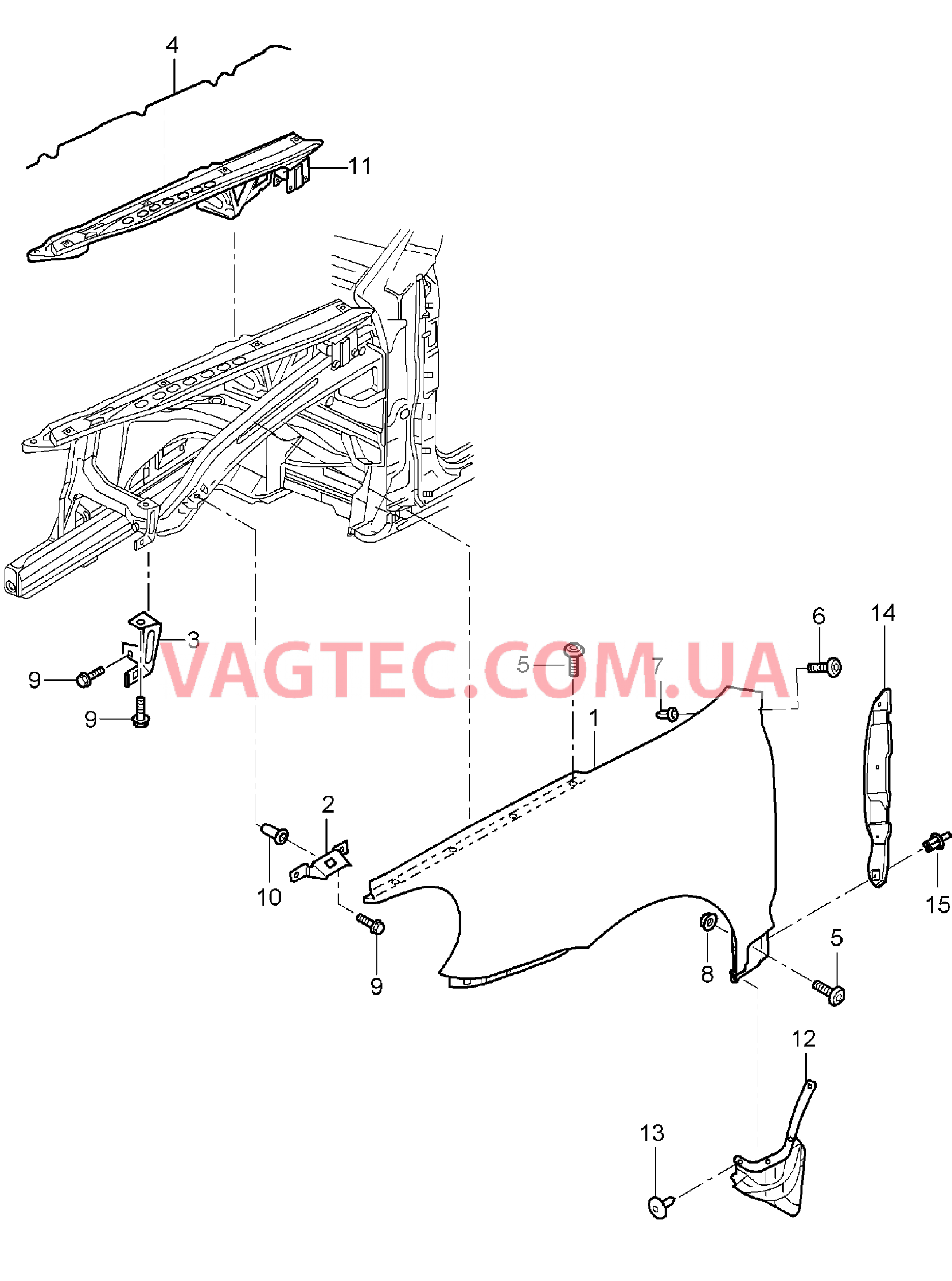 801-040 Крыло для PORSCHE Cayenne 2003-2006