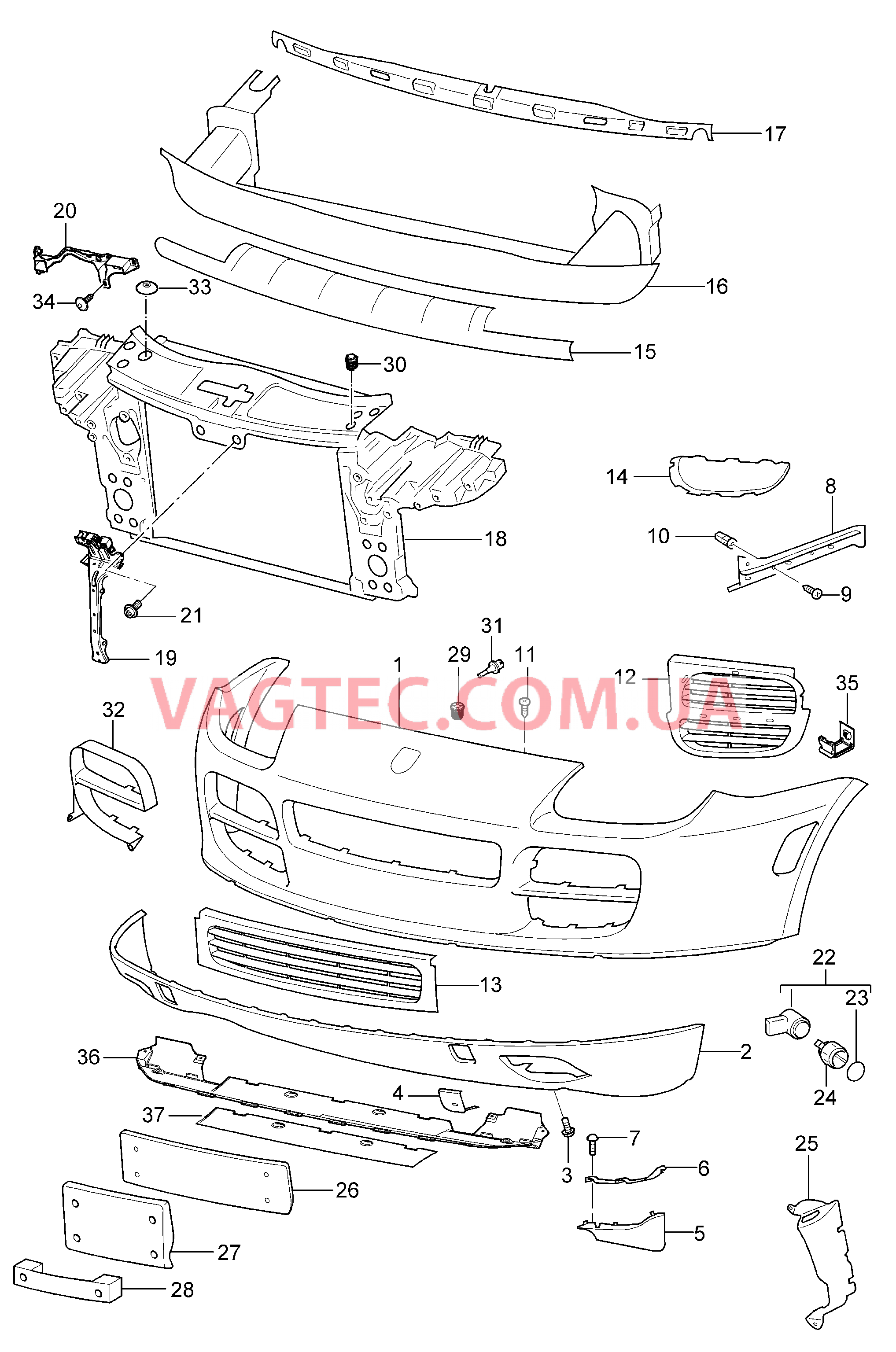 802-000 Обшивка, передний для PORSCHE Cayenne 2003-2006