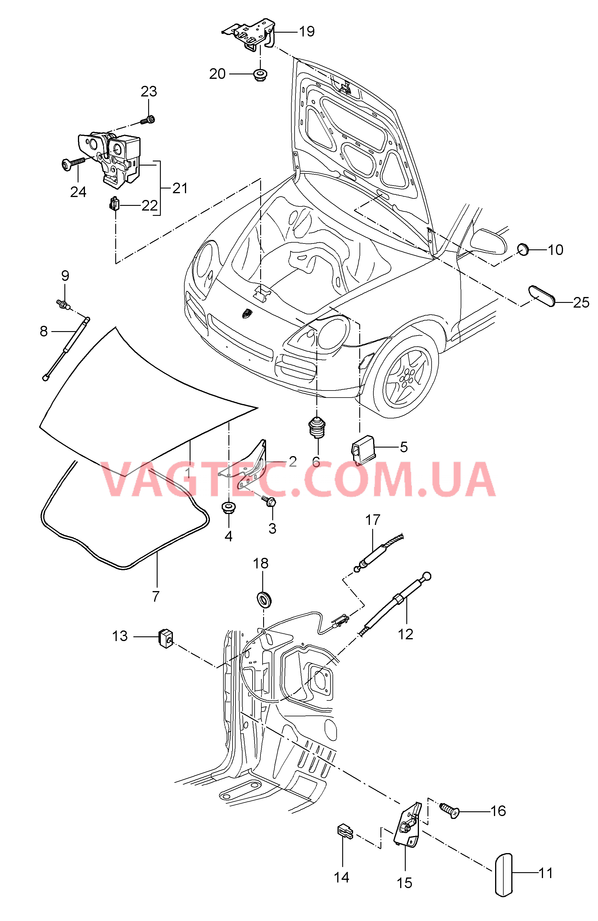 803-000 Крышка, передний для PORSCHE Cayenne 2003-2006