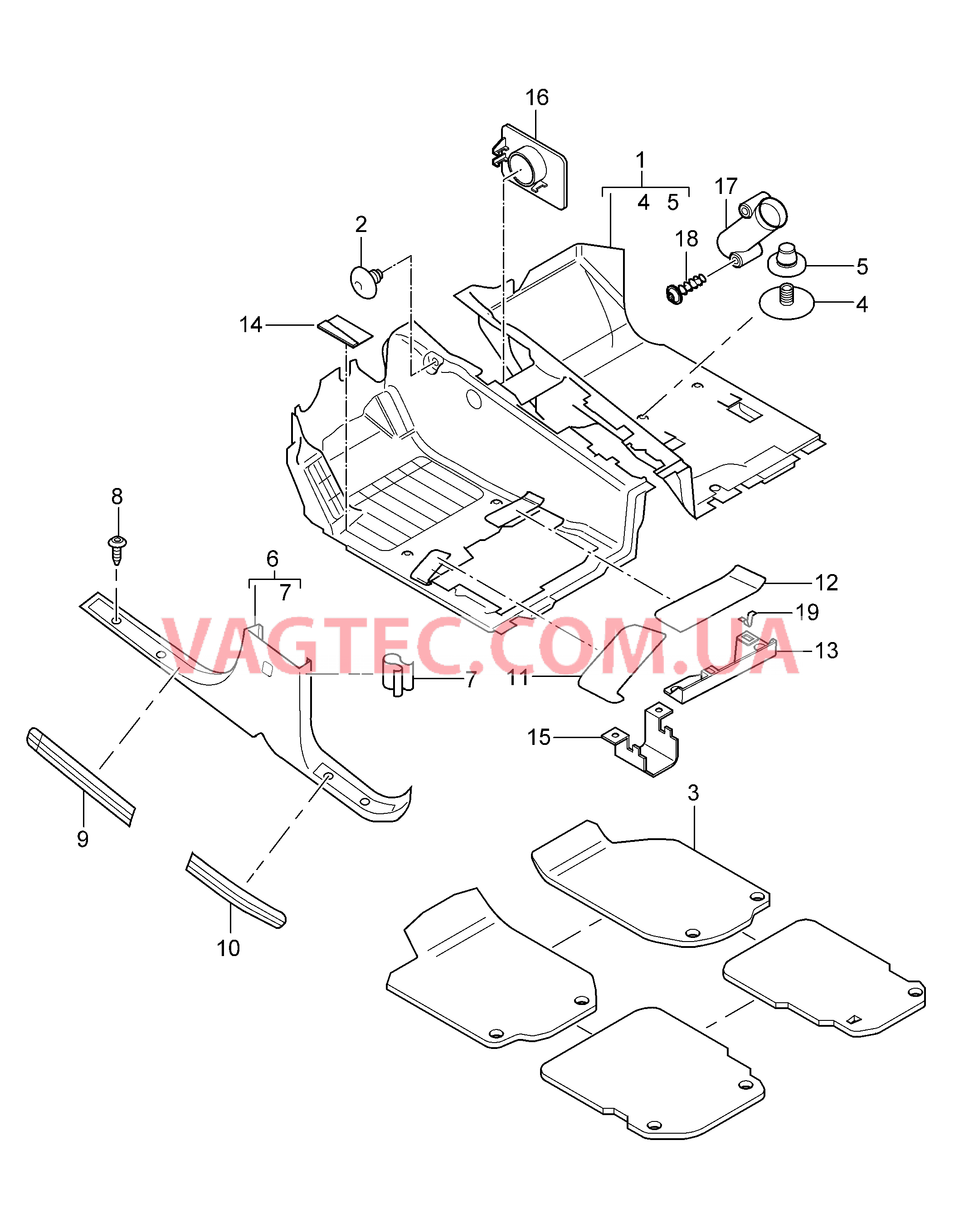 807-000 Накладка на днище, передний, Детали для PORSCHE Cayenne 2003-2006USA