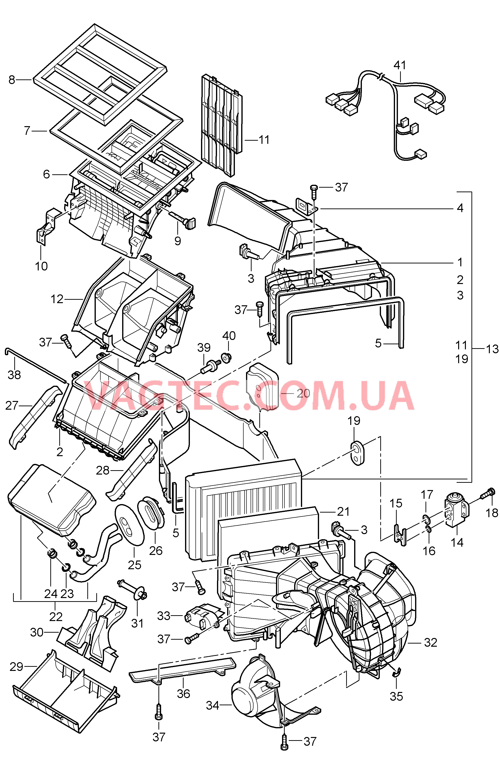 813-040 Кондиционер, передний, Отдельные детали для PORSCHE Cayenne 2003-2006