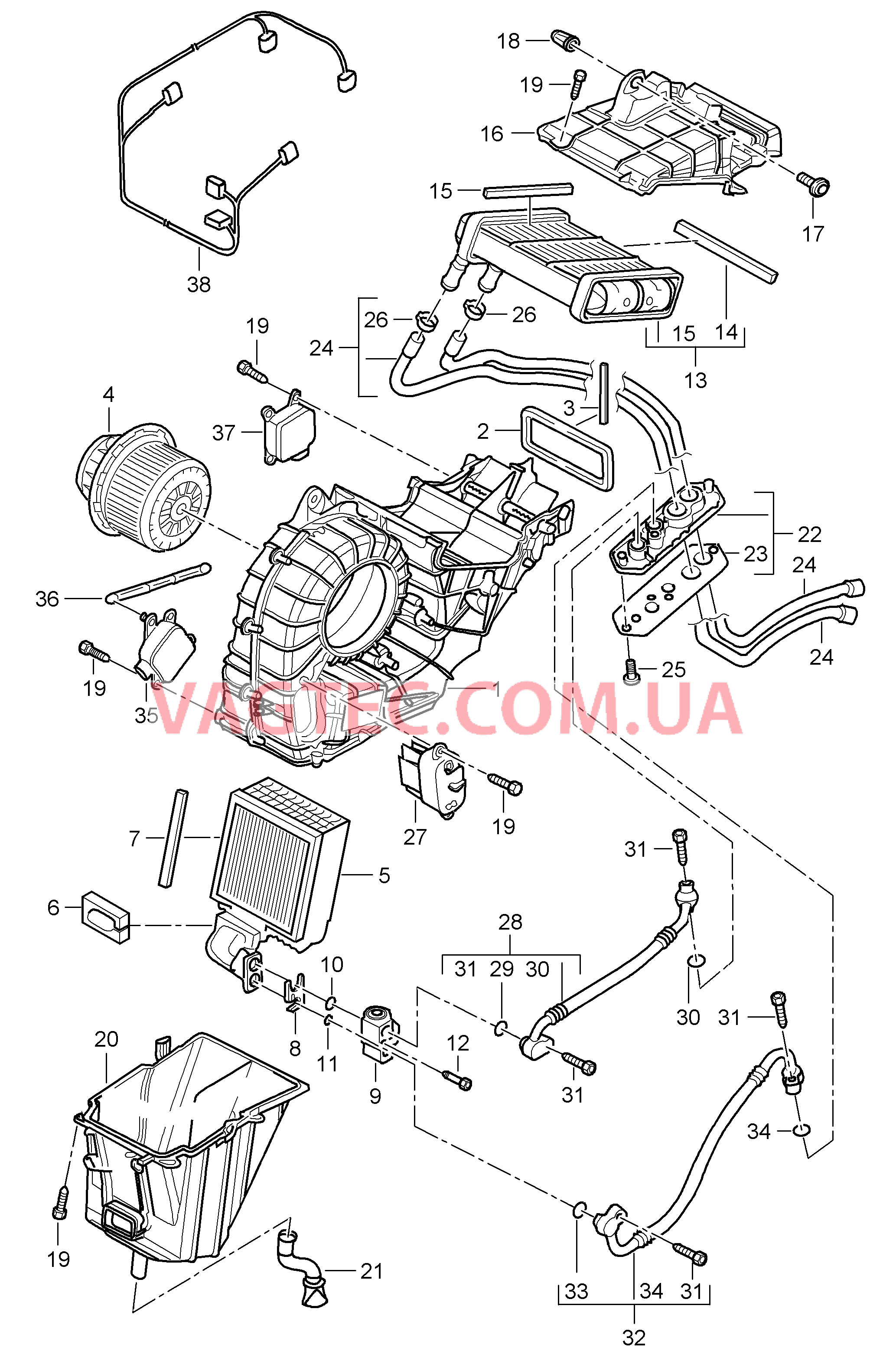 813-050 Кондиционер, задний, Отдельные детали
						
						I9AH для PORSCHE Cayenne 2003-2006