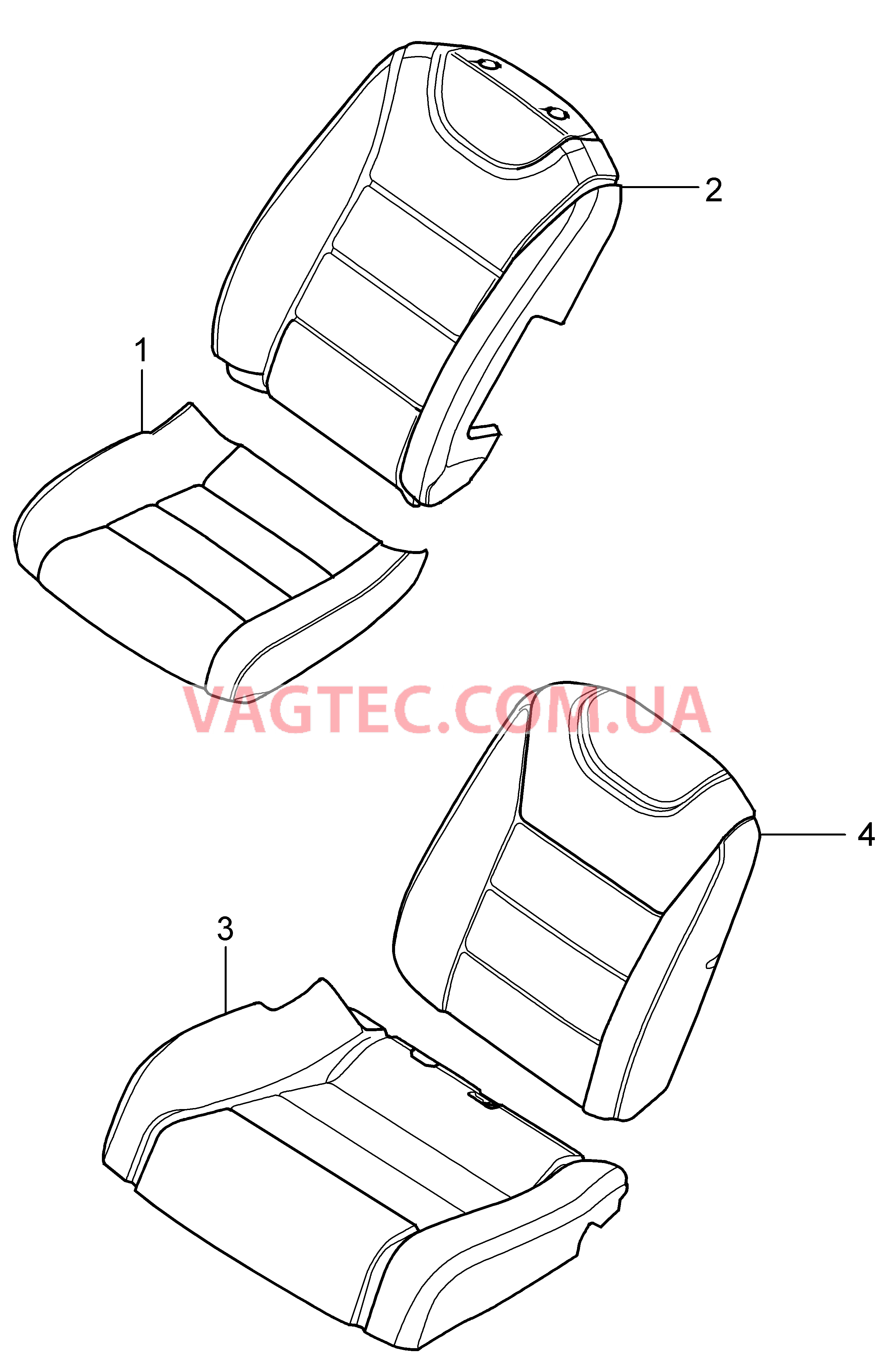 817-010 Покрытие, Переднее сиденье, Пенопласт.комп. для PORSCHE Cayenne 2003-2006USA