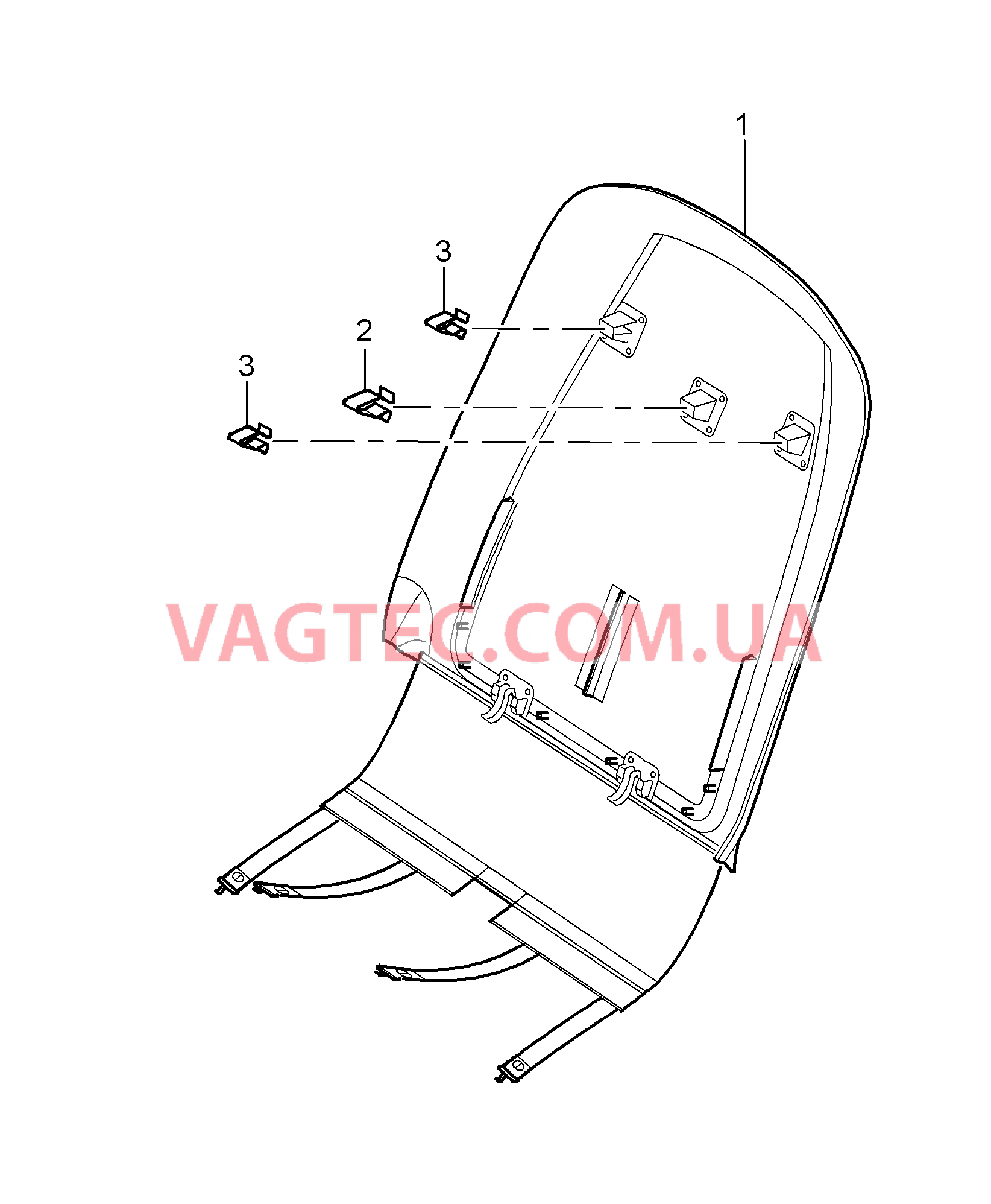 817-015 Крышка, Каркас спинки для PORSCHE Cayenne 2003-2006USA