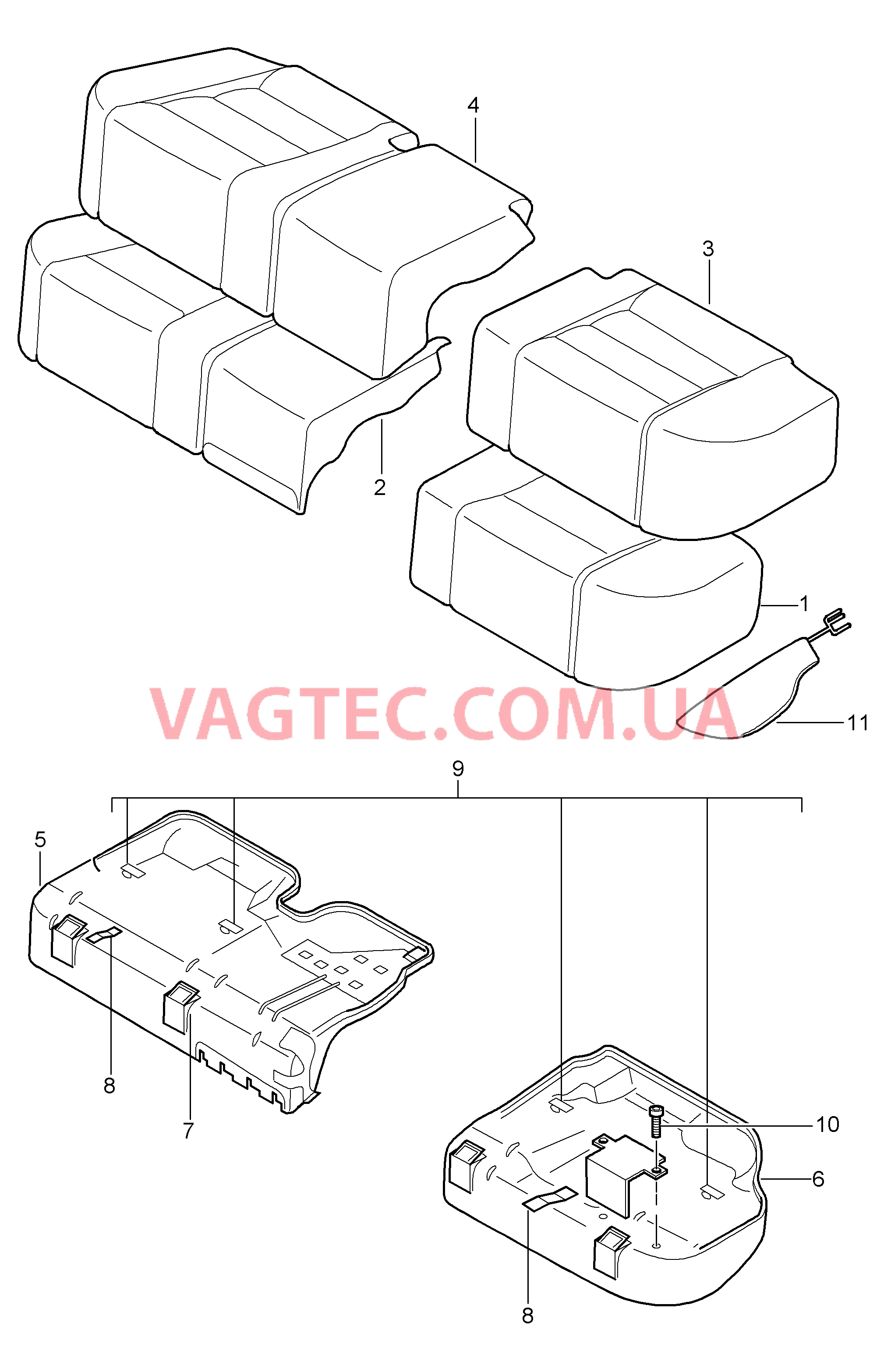 817-040 Покрытие, Опорная поверхность, Пенопласт.комп. для PORSCHE Cayenne 2003-2006USA