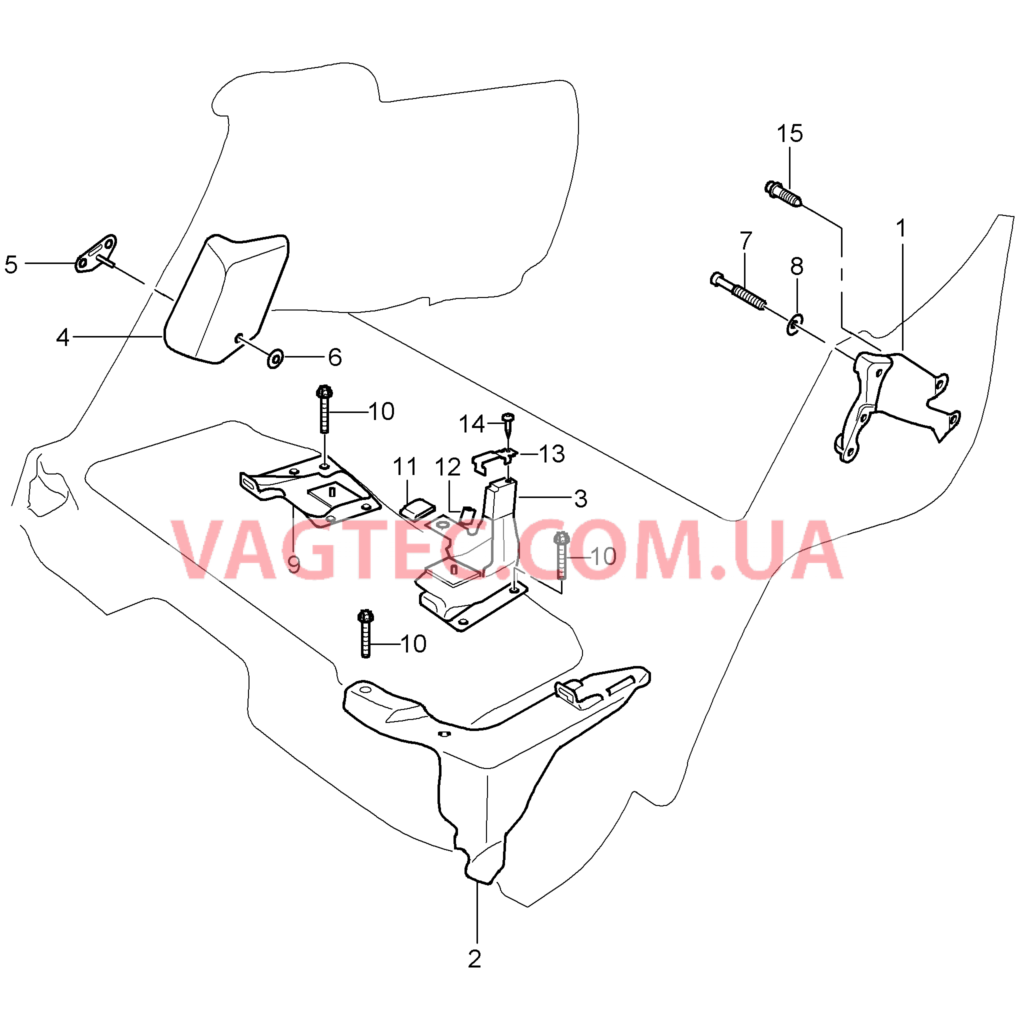 817-055 Задняя стенка, Держатель, Крепежные элементы для PORSCHE Cayenne 2003-2006USA