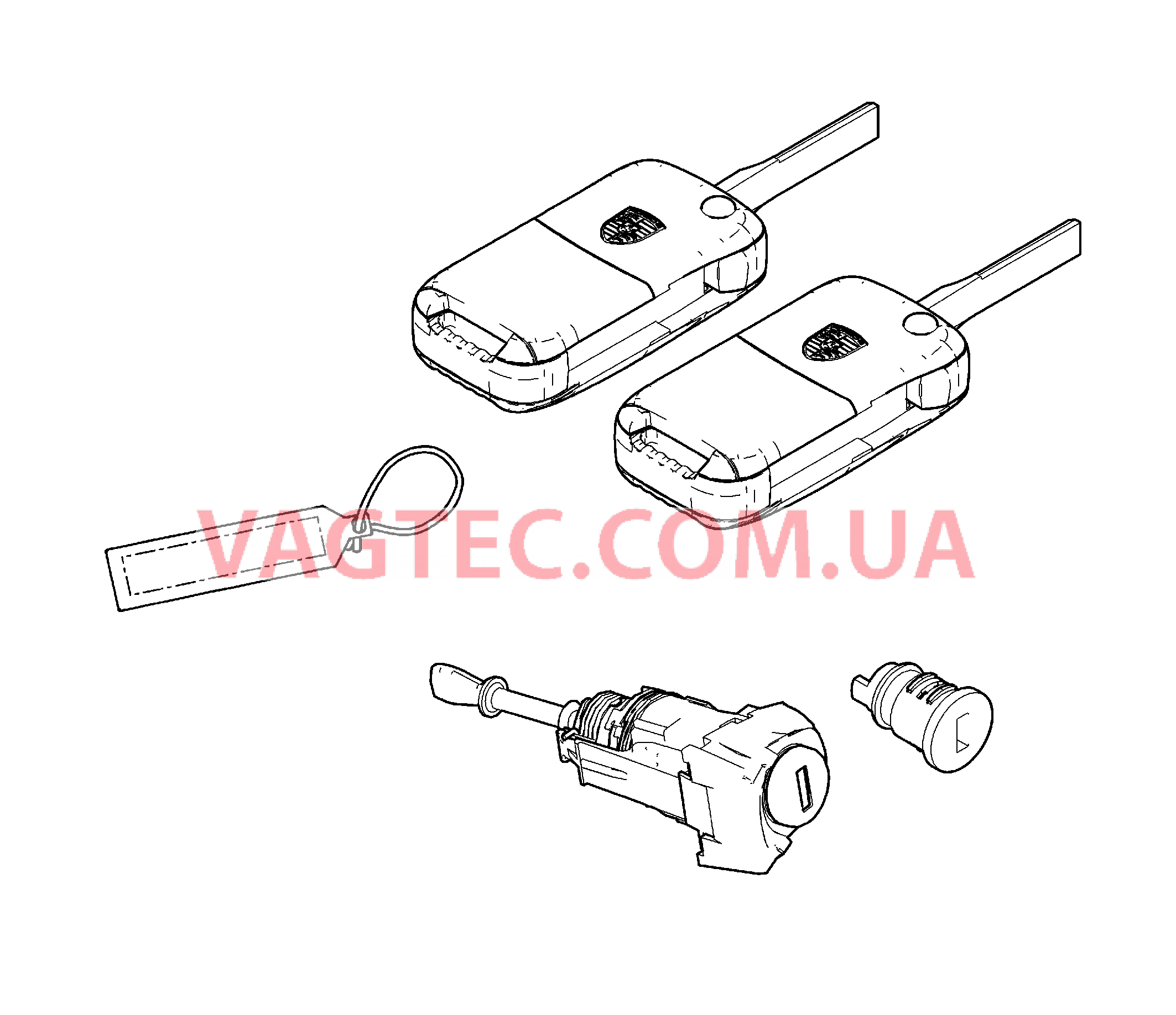 898-000 Ремонтные комплекты, Набор замков для PORSCHE Cayenne 2003-2006USA