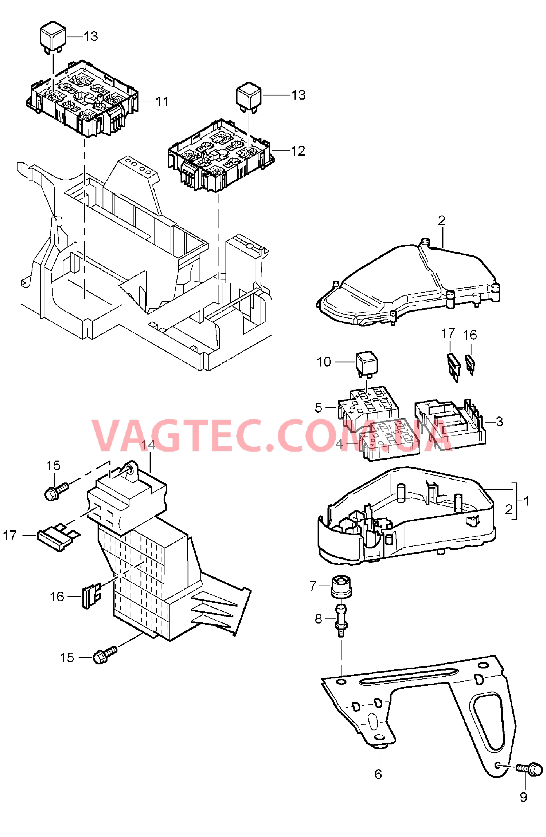 902-000 Блок упр. бортовой сети, Блок предохранителей для PORSCHE Cayenne 2003-2006