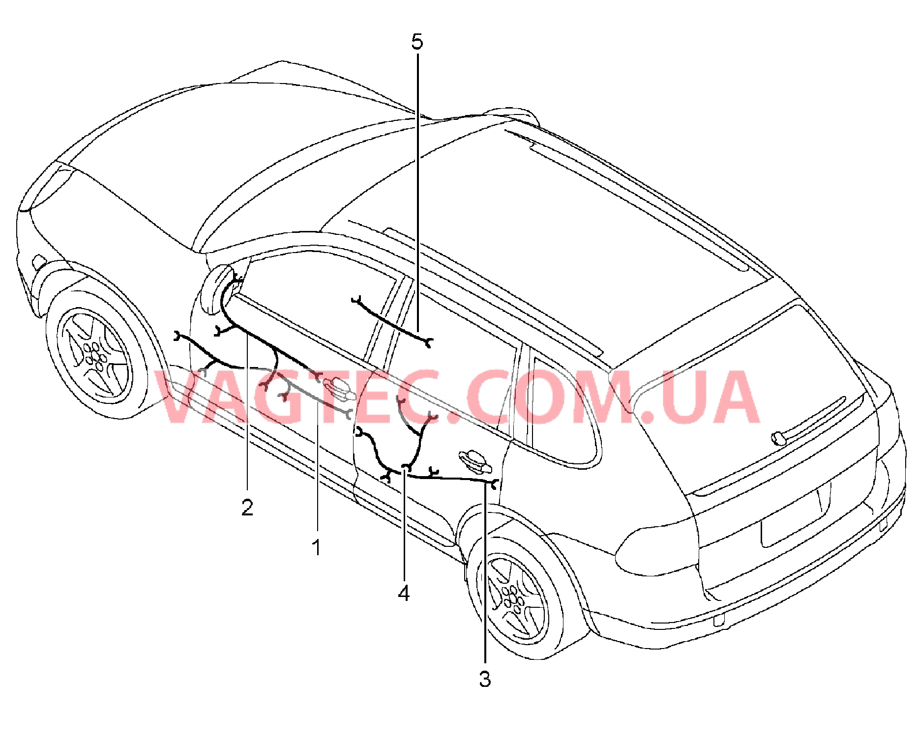 902-015 Жгуты проводов, Двери для PORSCHE Cayenne 2003-2006