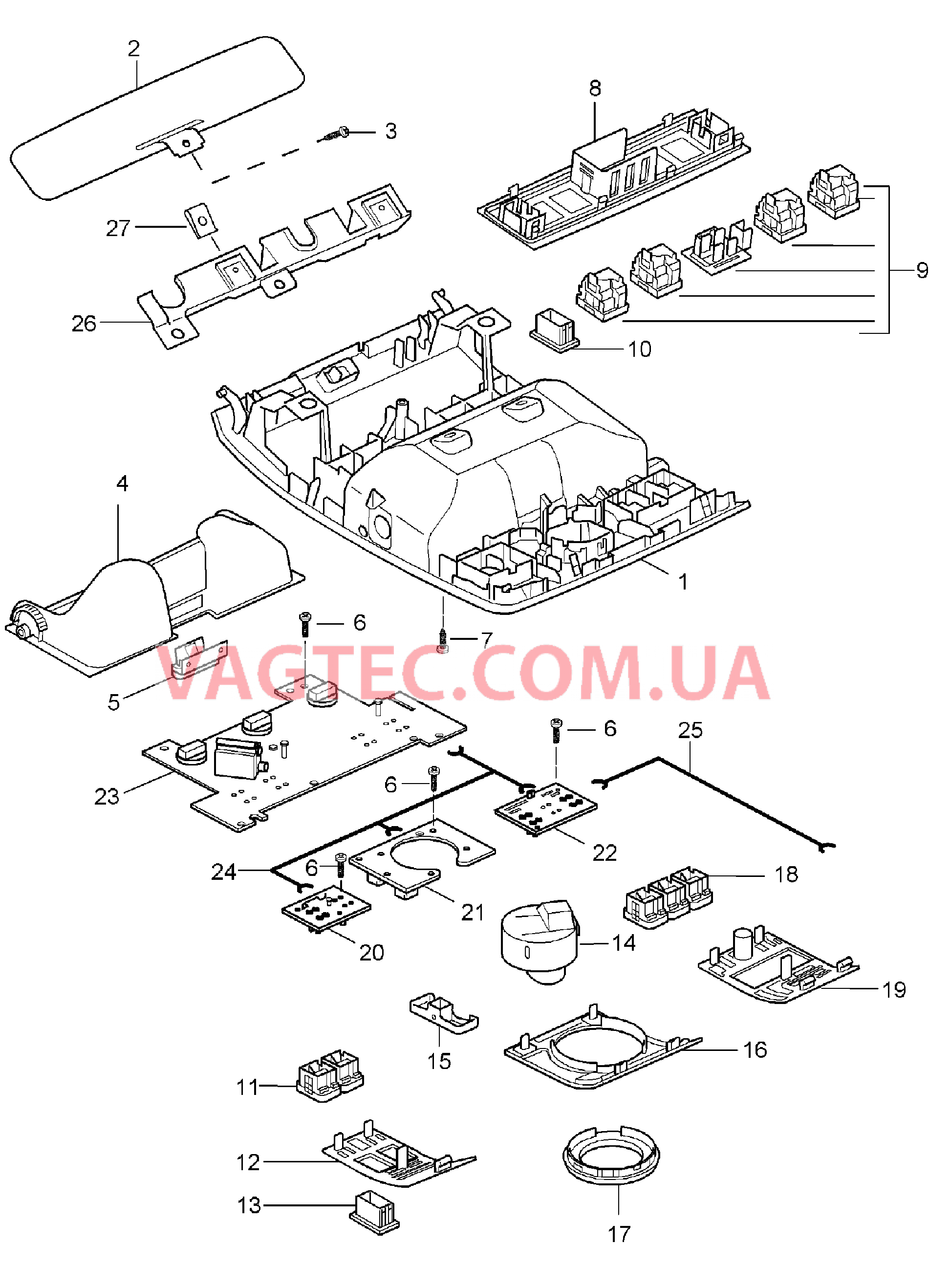 903-006 Консоль, Крыша для PORSCHE Cayenne 2003-2006