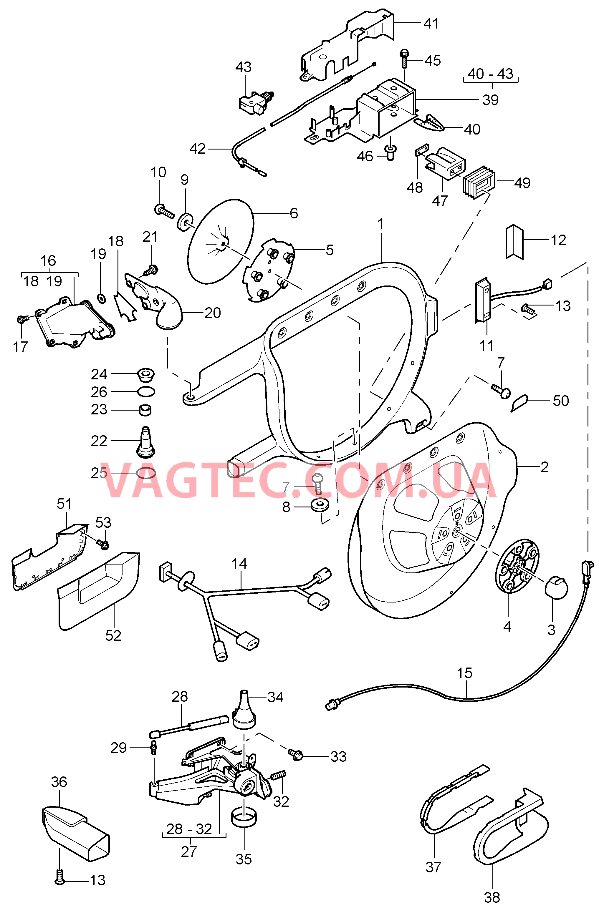 002-005 Крепление, Запасное колесо, внешний для PORSCHE Cayenne 2003-2006USA