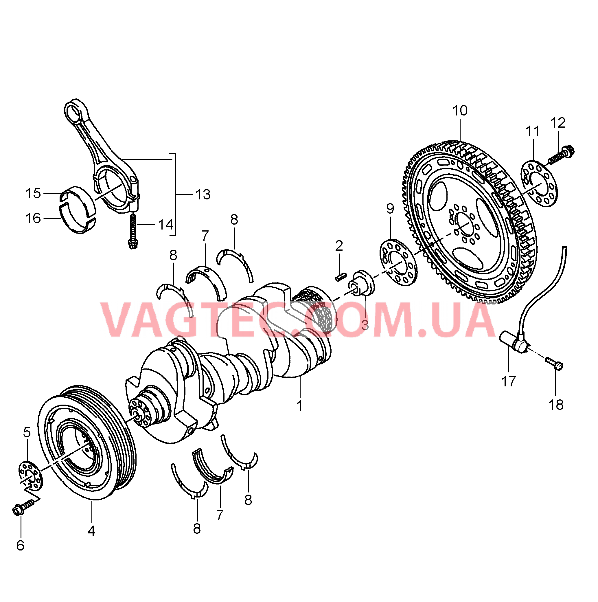 102-020 Коленвал, Щатун
						
						M05.9D для PORSCHE Cayenne 2007-2010