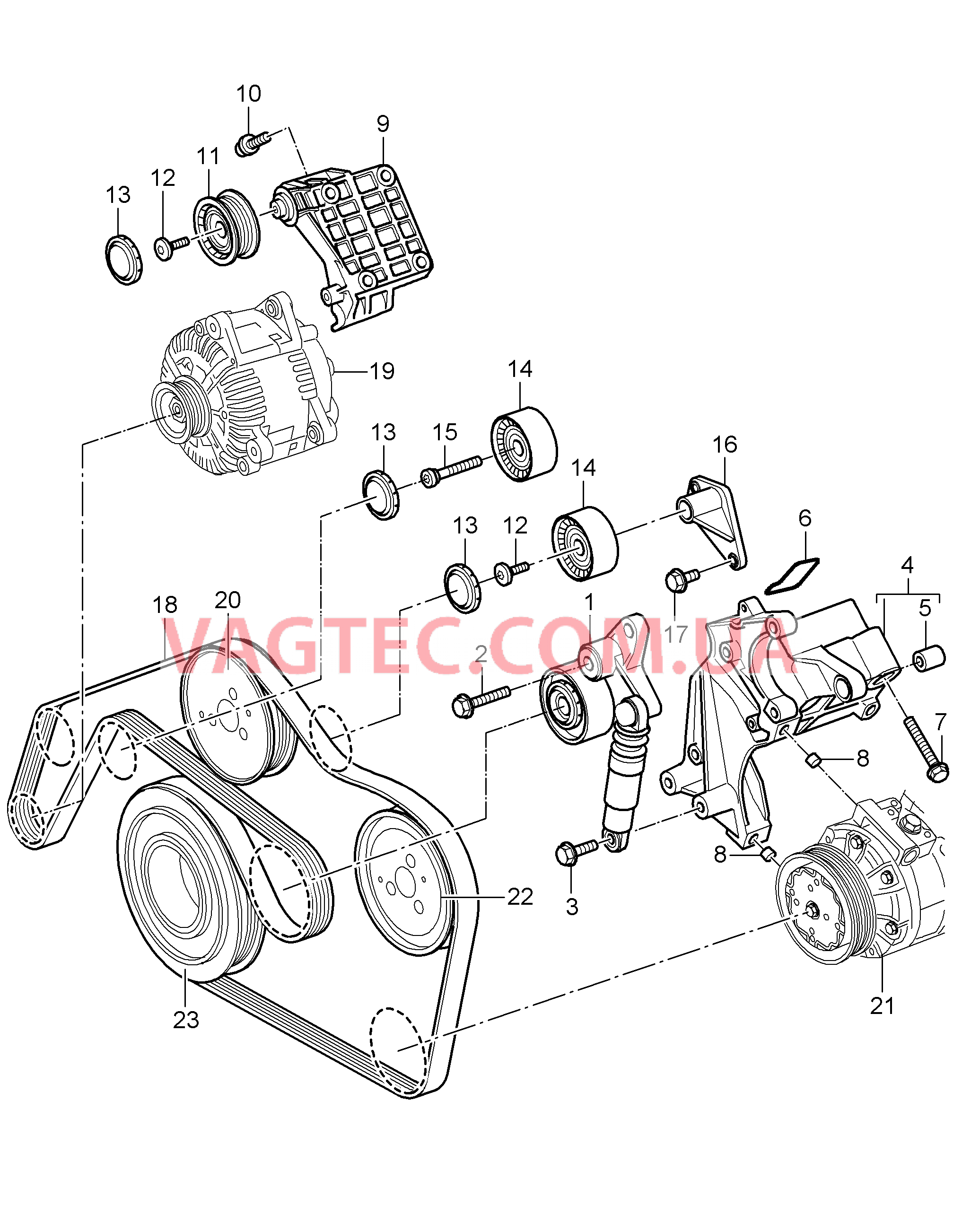 102-080 Натяжитель ремня, Ременный привод
						
						M05.9D для PORSCHE Cayenne 2007-2010