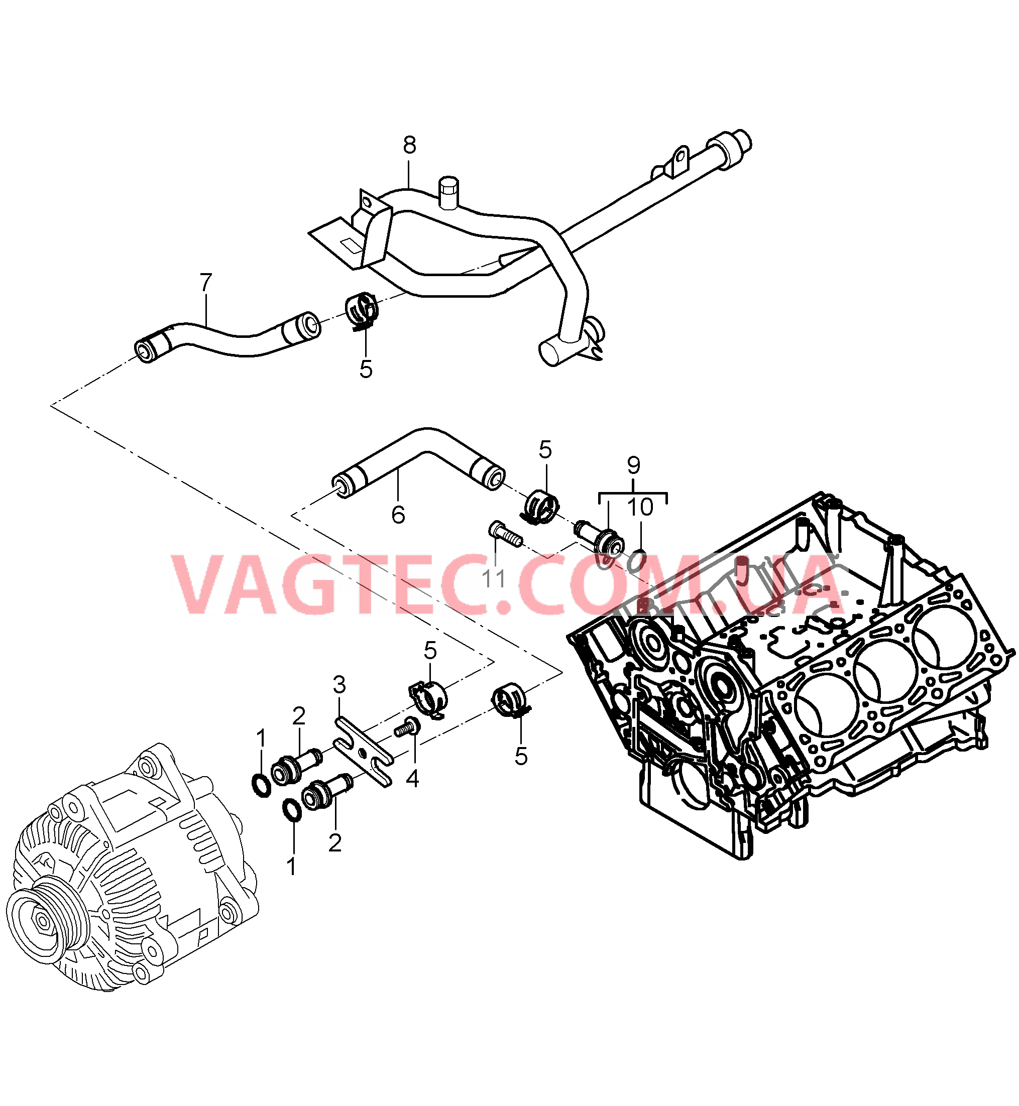 105-021 Водяное охлаждение 2
						
						M05.9D для PORSCHE Cayenne 2007-2010