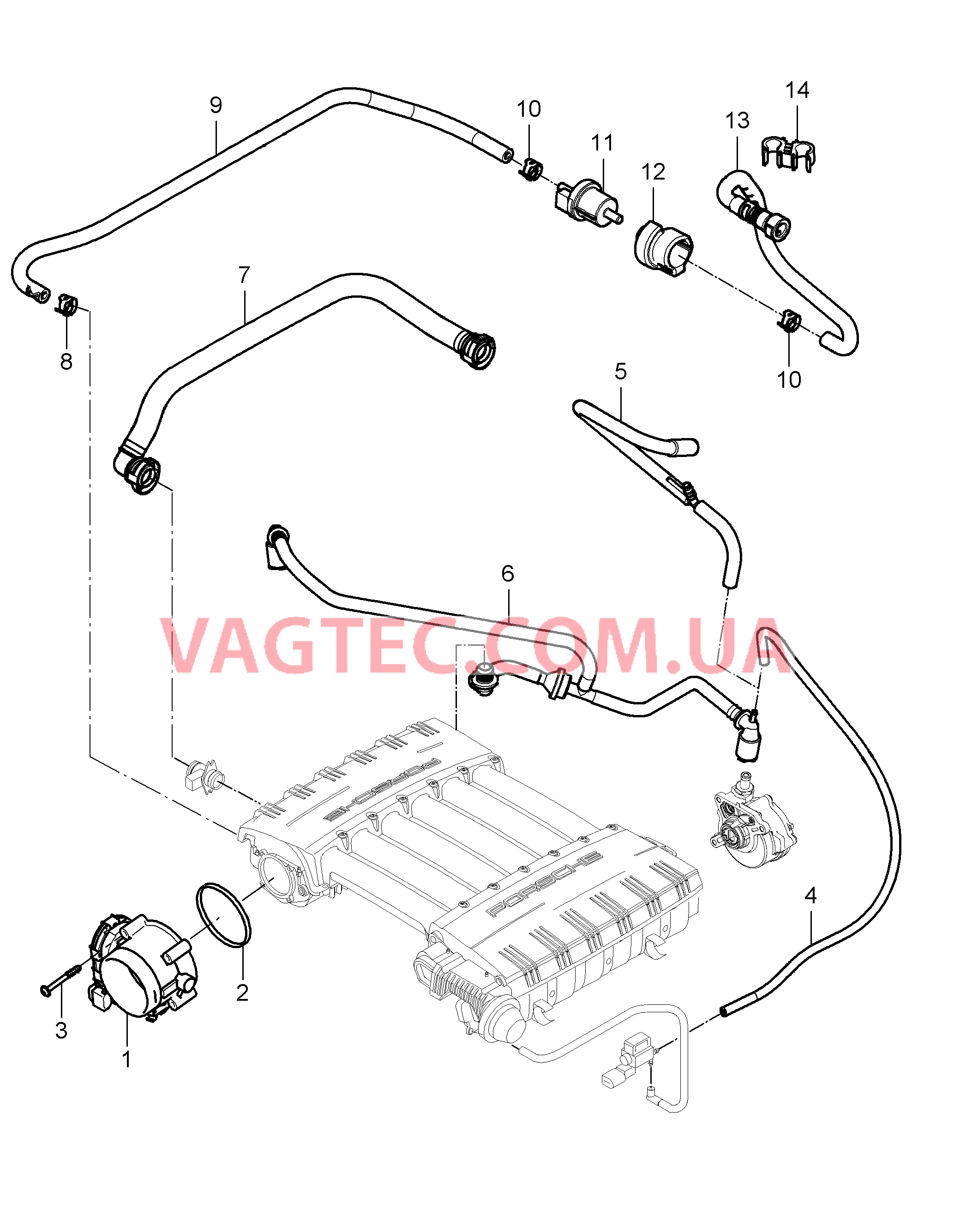 107-002 Патр. дроссел.заслонки, Вентиляция топливн.бака, Трубка системы вентиляции, Кривошипный механизм
						
						M55.01 для PORSCHE Cayenne 2007-2010USA