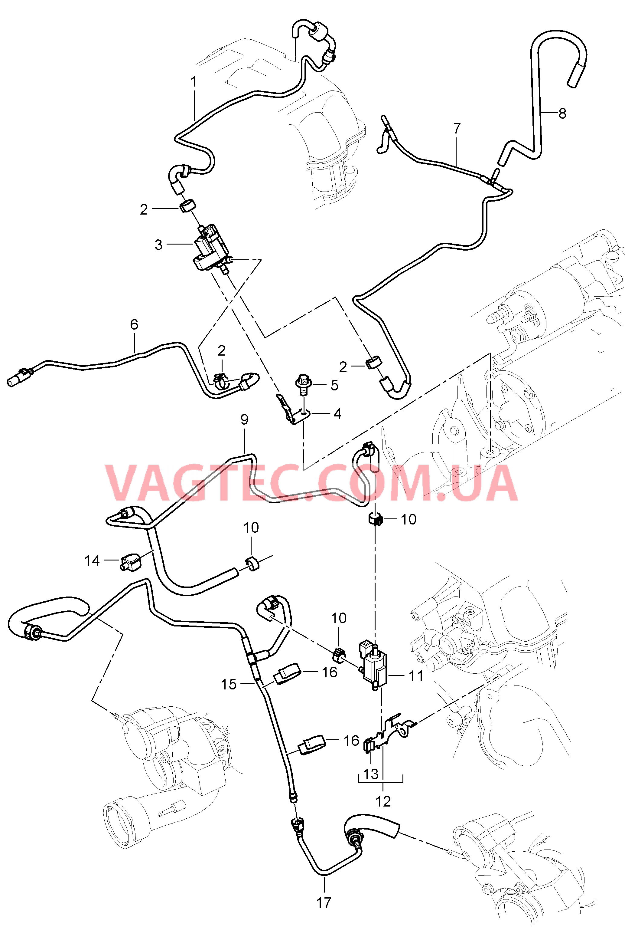 107-030 Зарядка 2, Управляющий кабель, Напорная магистраль
						
						M48.51 для PORSCHE Cayenne 2007-2010