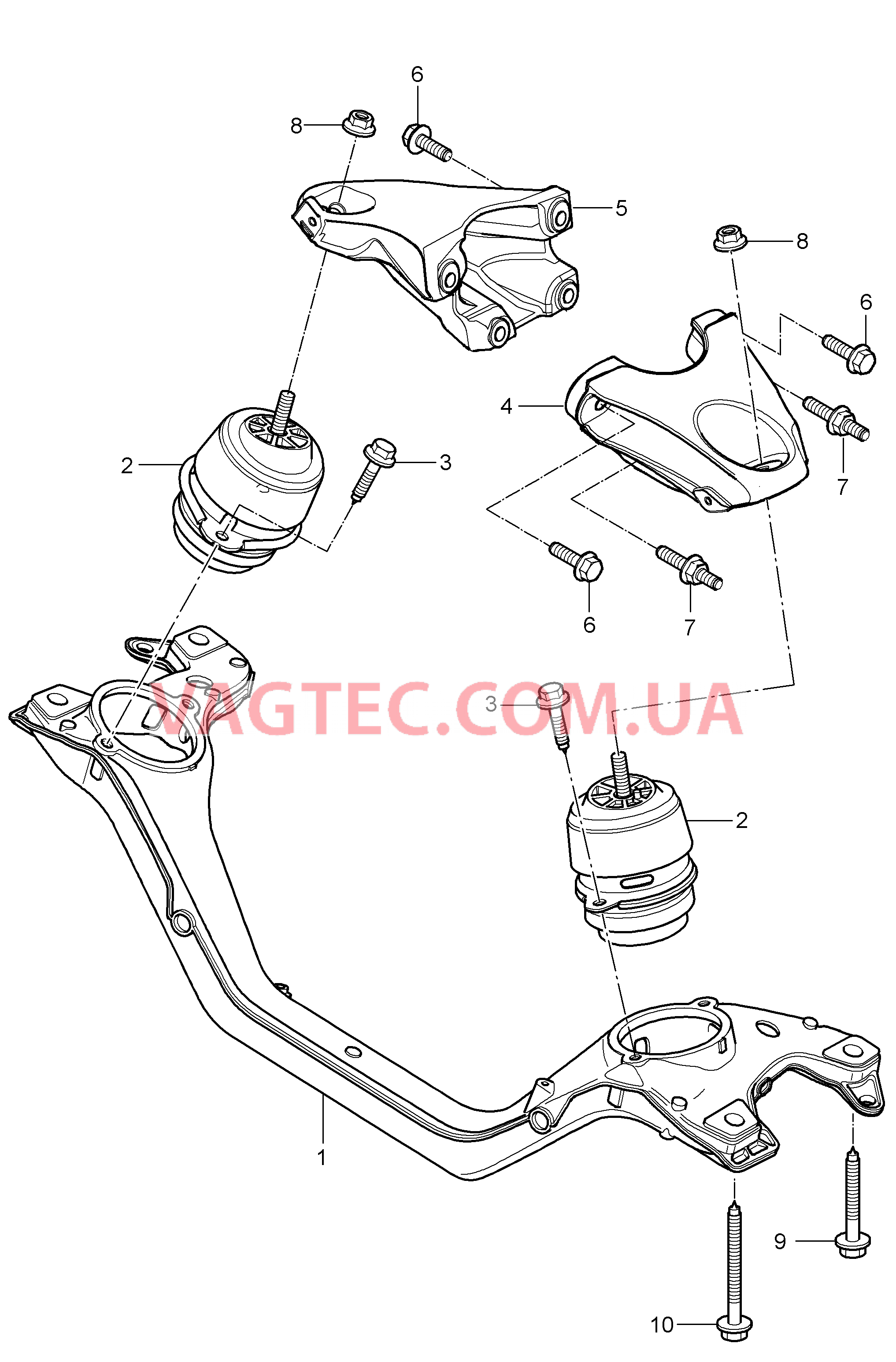 109-020 Подвеска двигателя, нижний
						
						M05.9D для PORSCHE Cayenne 2007-2010