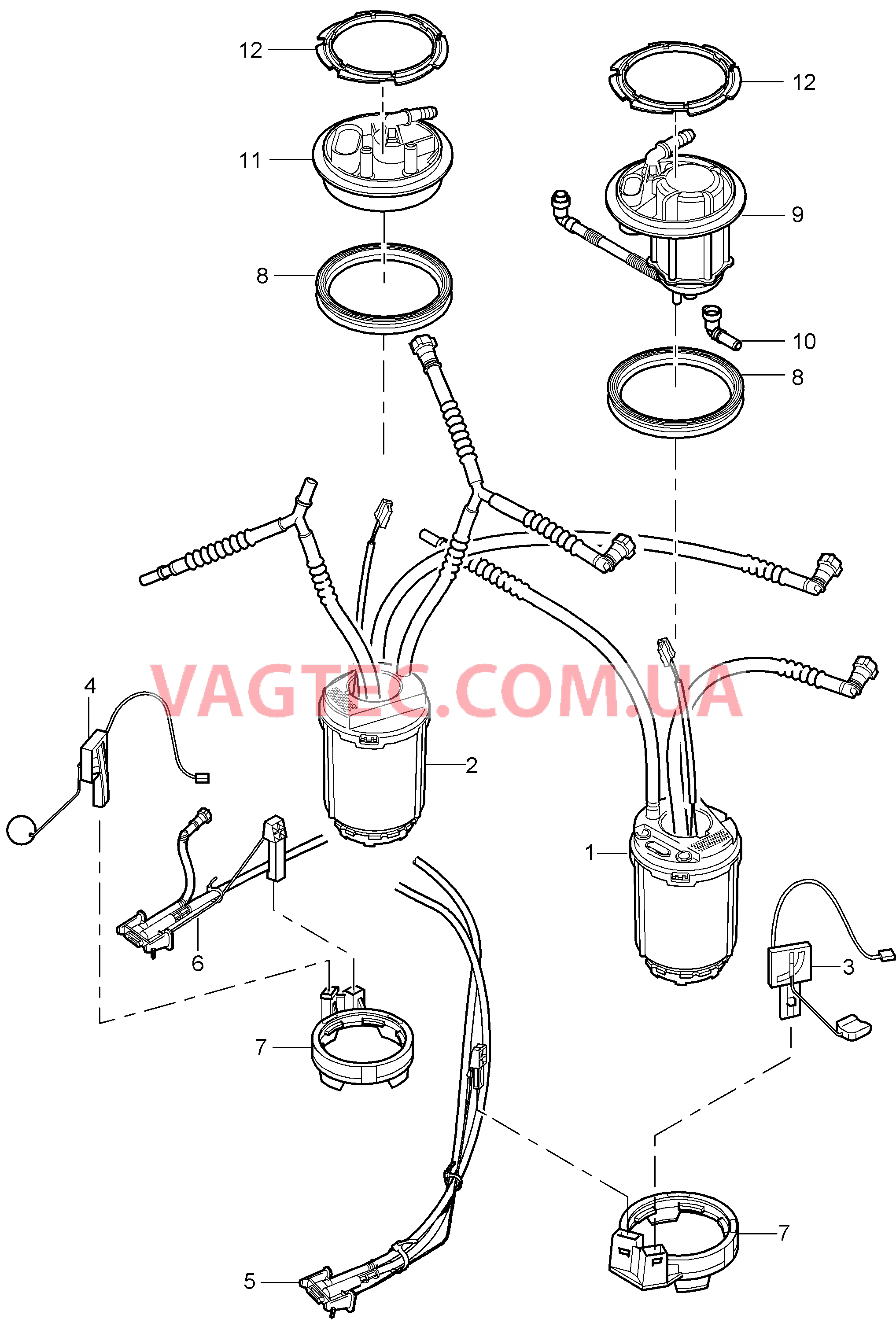 201-005 Топливный резервуар, Топливный насос, Эжекционный насос для PORSCHE Cayenne 2007-2010USA