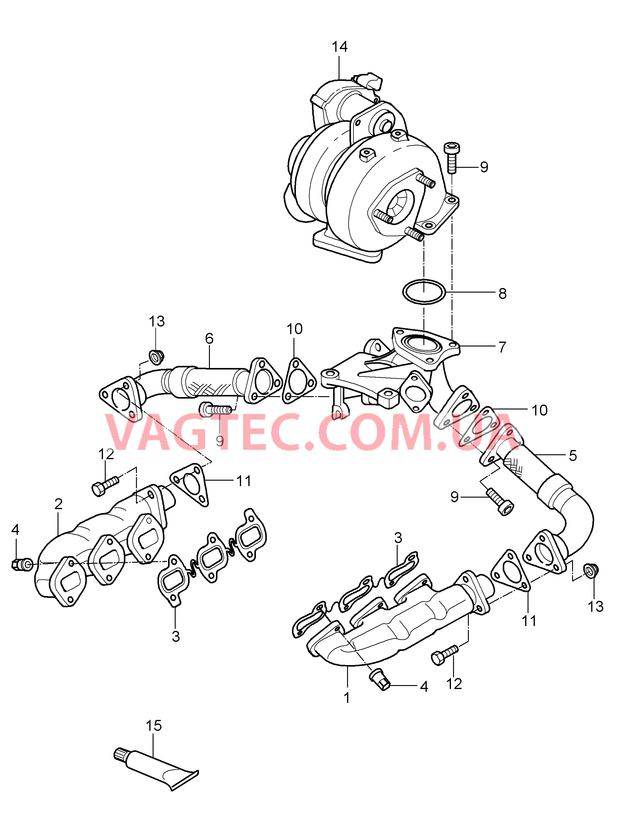 202-012 Выпускная система, Выпускной коллектор
						
						M05.9D для PORSCHE Cayenne 2007-2010