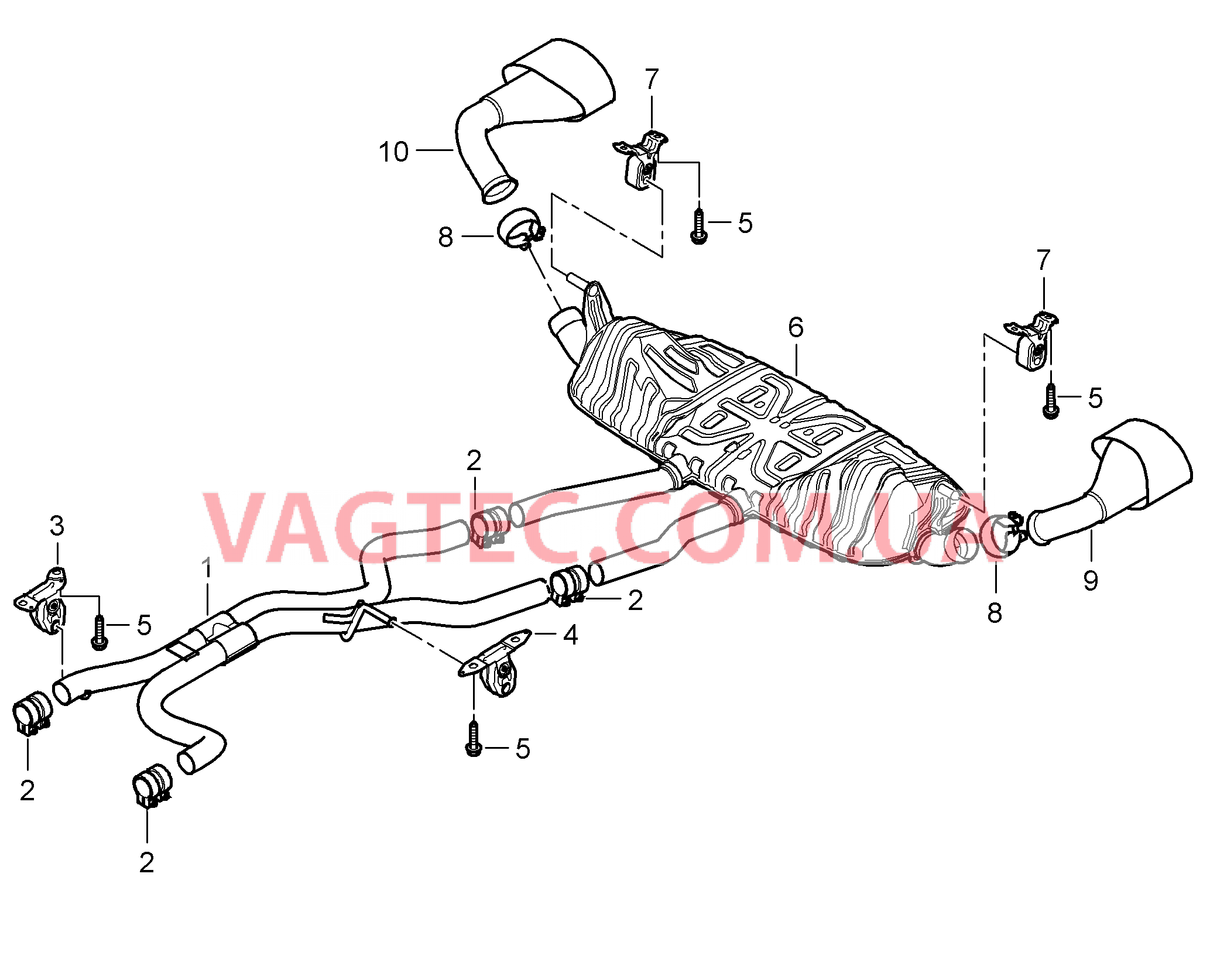 202-015 Выпускная система, Предварительный глушитель, Основной глушитель, Выпускная труба
						
						ID5V/0P0/0P3 для PORSCHE Cayenne 2007-2010USA