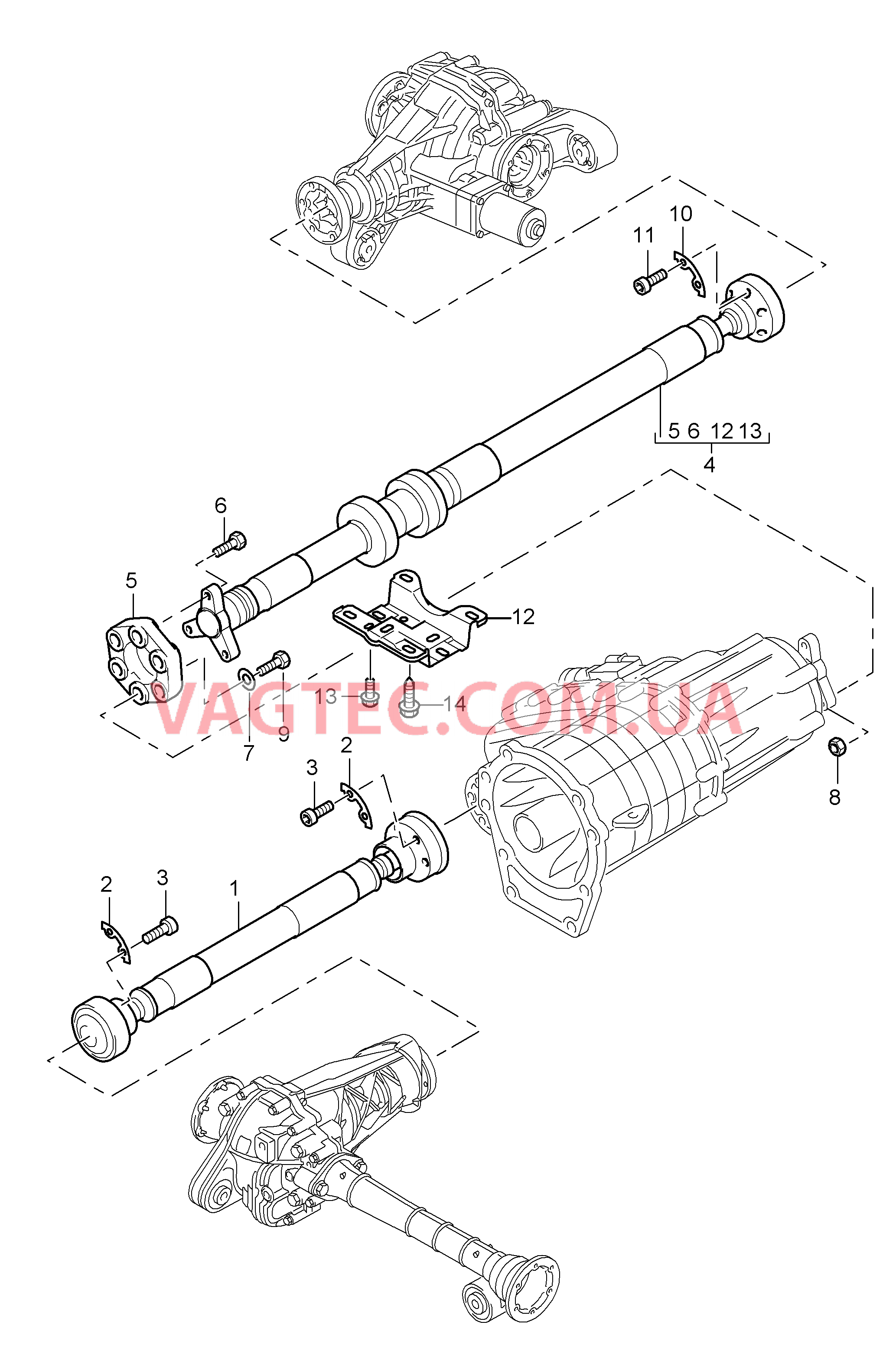 305-020 Карданный вал для PORSCHE Cayenne 2007-2010USA