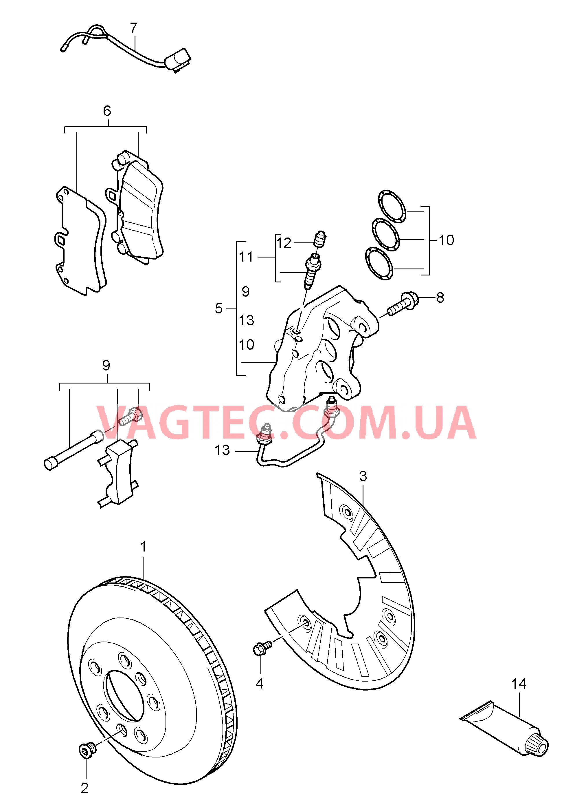 602-000 Дисковой тормоз, Передняя ось для PORSCHE Cayenne 2007-2010USA