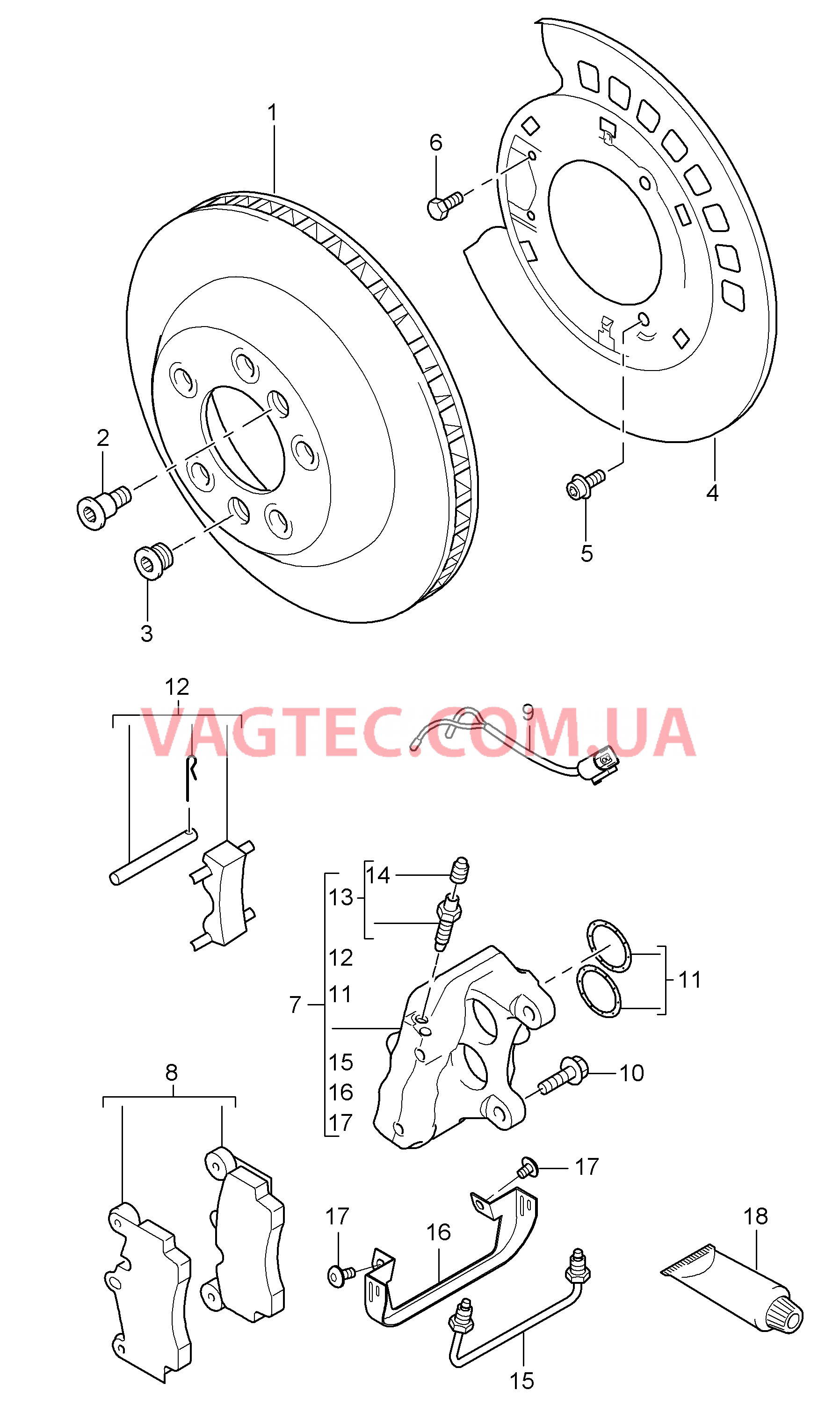 603-000 Дисковой тормоз, Задняя ось для PORSCHE Cayenne 2007-2010USA